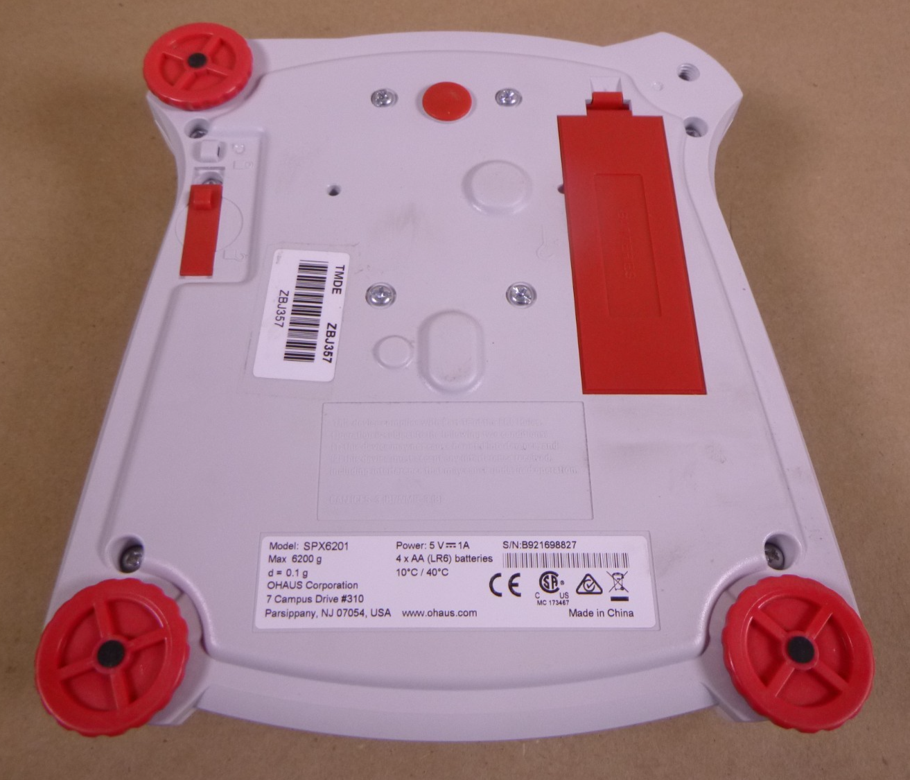 Ohaus SPX6201 Scout Analytical Balance, 6200 g x 0.1 g *MISSING FOOT*