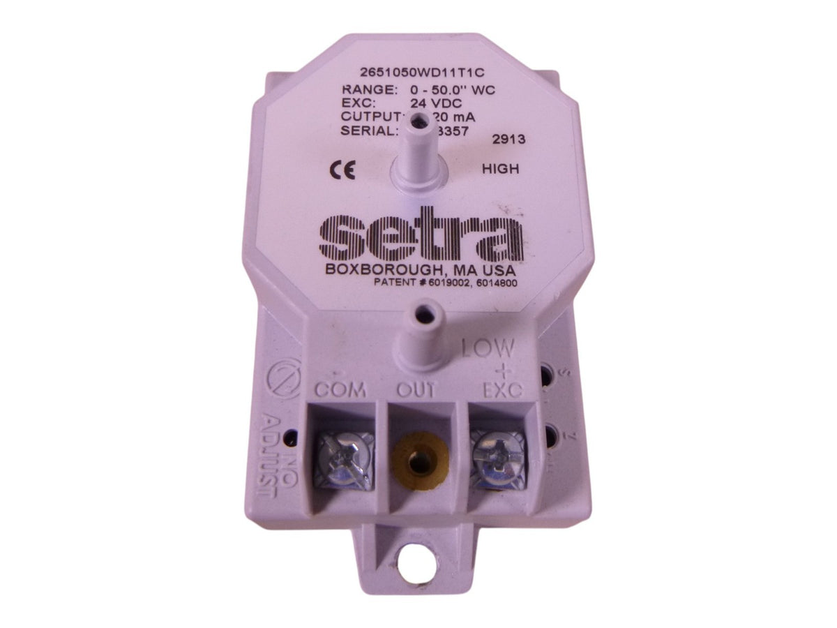 Setra Model 265 2651050WD11T1C Differential Pressure Transducer 24VDC