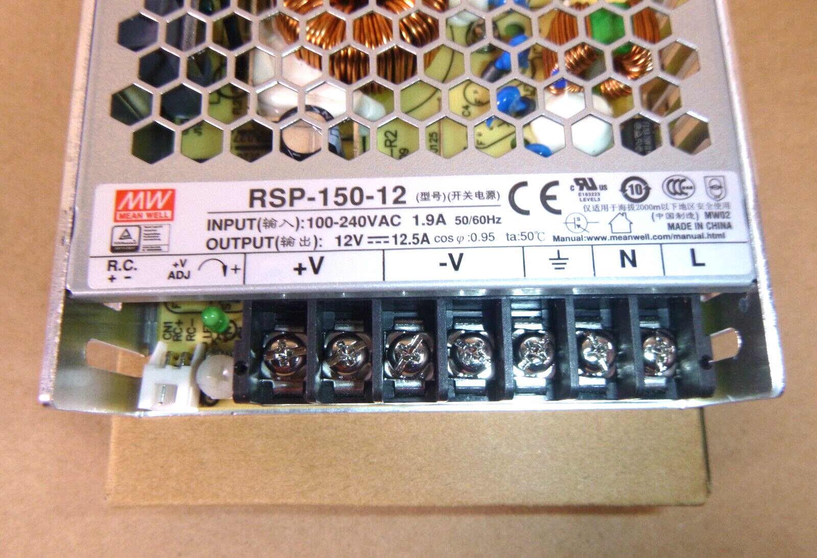 Mean Well RSP-150-12 Switching Power Supply Input Output 150Watt 12Volt 12.5Amp | Electrical MRO Replacement Parts & Components and Commercial Electrical Supplies Company