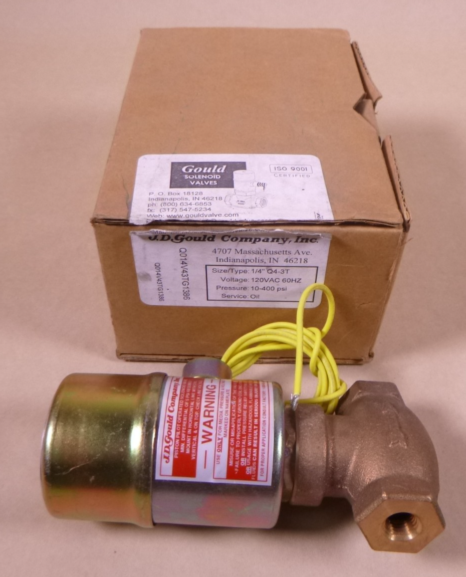Gould Q4-3T 1/4" Oil 2-Way Valve, 10-400 PSI, 120V, 60Hz