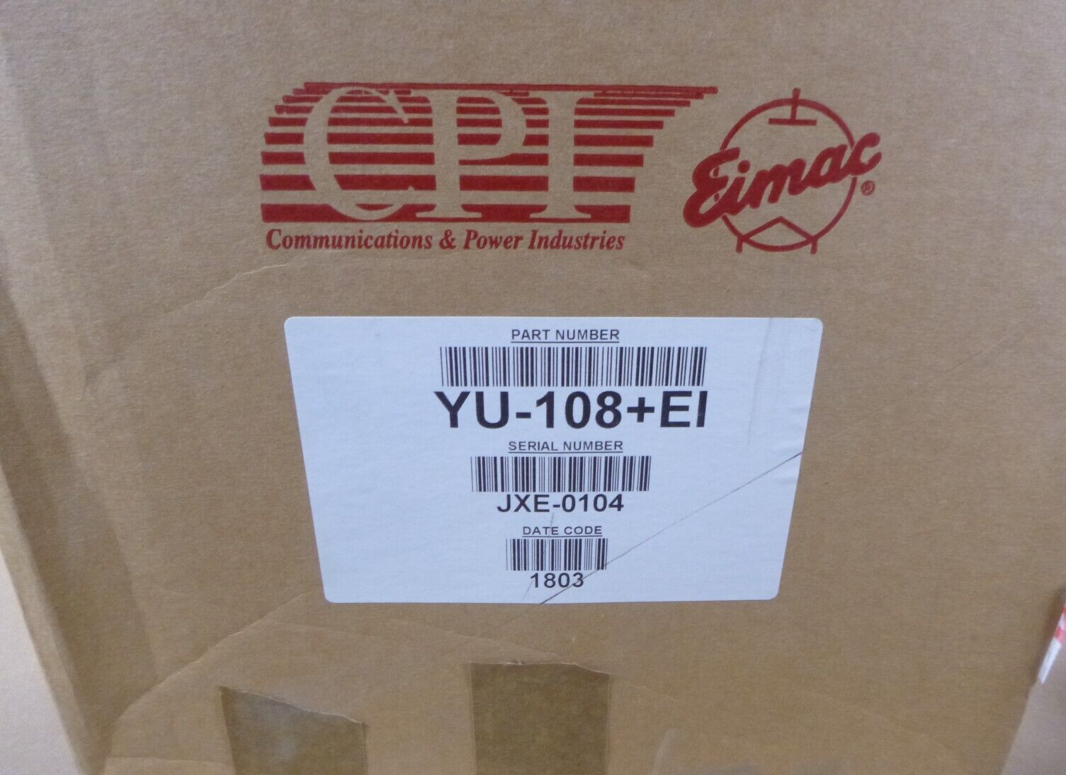 Eimac 4500 W Medium MU POWER Triode 3CX4500F3 / YU-108 EI | Industrial MRO Replacement Parts, Manufacturing Machine Parts & Components, Heavy Equipment Parts Supplier
