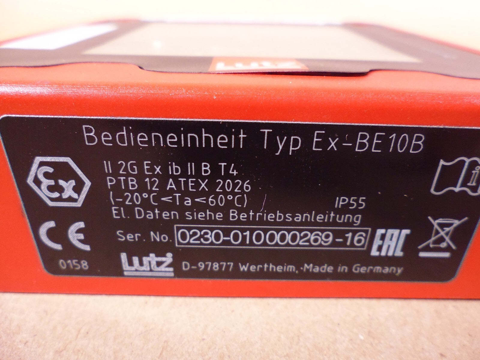 Lutz Ex-BE10B Flow Meter System Operating Unit , Explosion Protection *Cracked* | Electrical MRO Replacement Parts & Components and Commercial Electrical Supplies Company