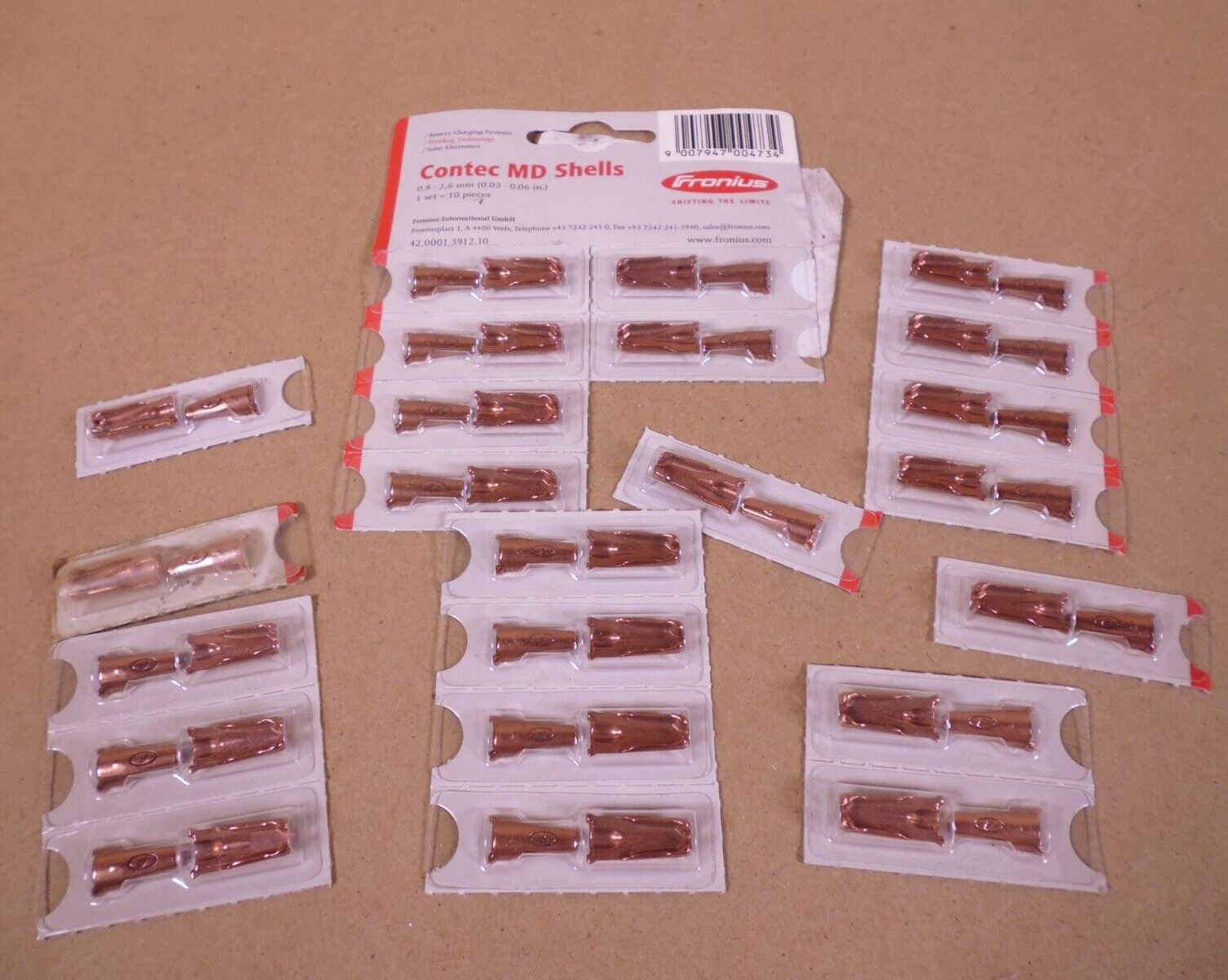 (Lot of 23) Fronius Contec MD Shells 42,0001,3912,10 0,8-1,6mm (0.03-0.06 in.) | Industrial MRO Replacement Parts, Manufacturing Machine Parts & Components, Heavy Equipment Parts Supplier