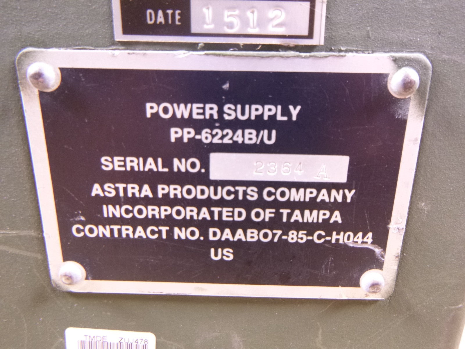 USED PP-6224B/U Astra Products Tactical Power Supply 24V USGI , 6130-01-223-0267 | Industrial MRO Replacement Parts, Manufacturing Machine Parts & Components, Heavy Equipment Parts Supplier