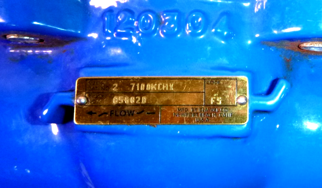 CLA-VAL 85682D 2" Inch, Air-to-Close Inline Control Valve 7100KCHX