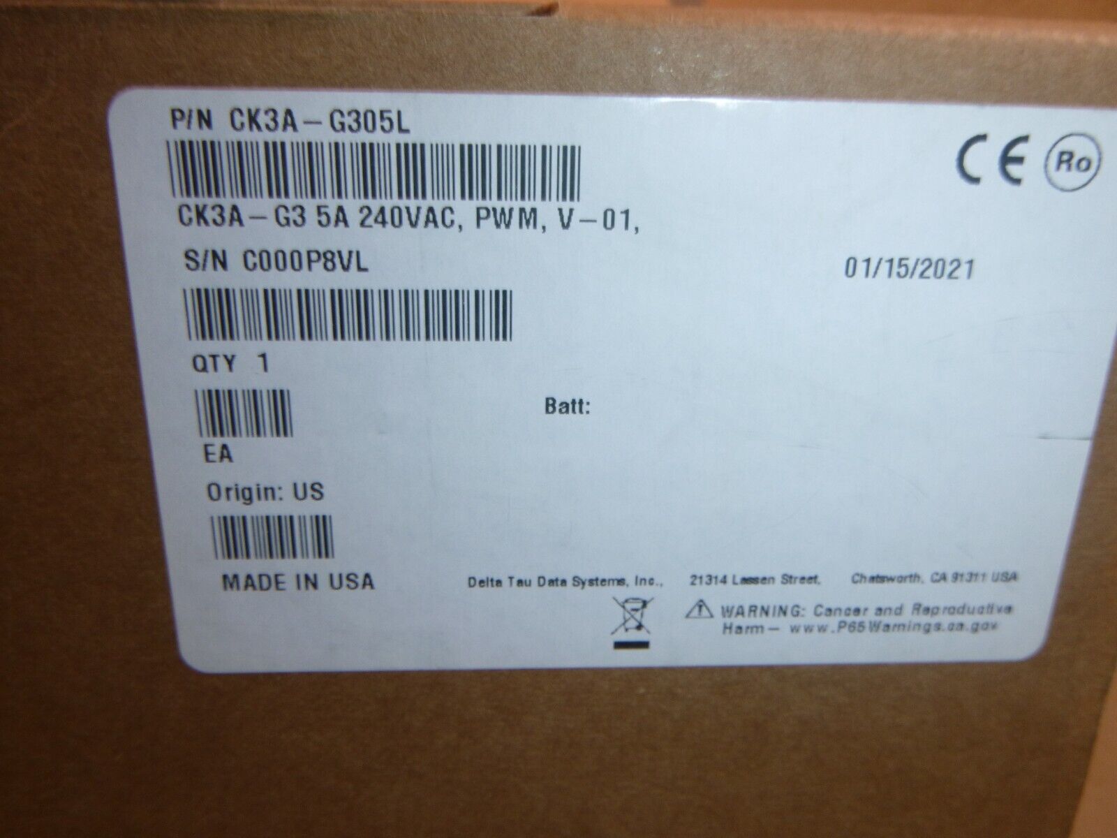CK3A-G305L New Omron Delta Tau Direct PWM Amplifier 5 Amp, 240 Vac | Electrical MRO Replacement Parts & Components and Commercial Electrical Supplies Company
