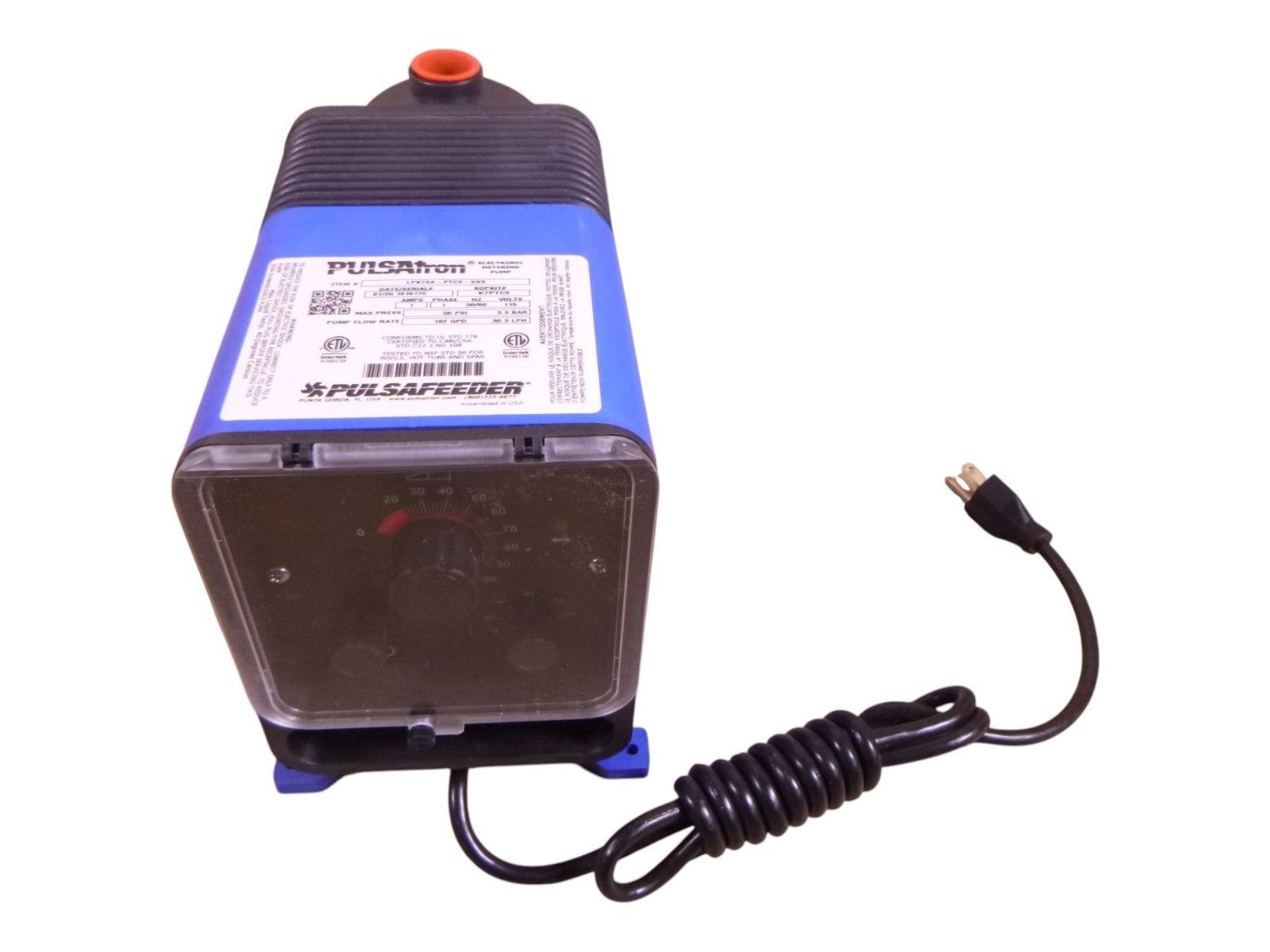 Pulsatron LPK7SA-PTC3-XXX Pulsafeeder Electronic Metering Pump 192GPD 30.3LPH