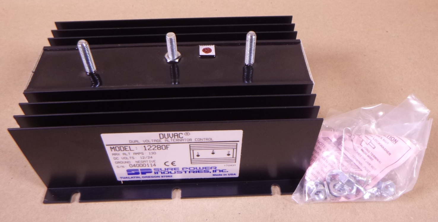 SURE POWER 12280F DUVAC Dual Voltage Alternator Regulator Control 130A 12/24V | Electrical MRO Replacement Parts & Components and Commercial Electrical Supplies Company