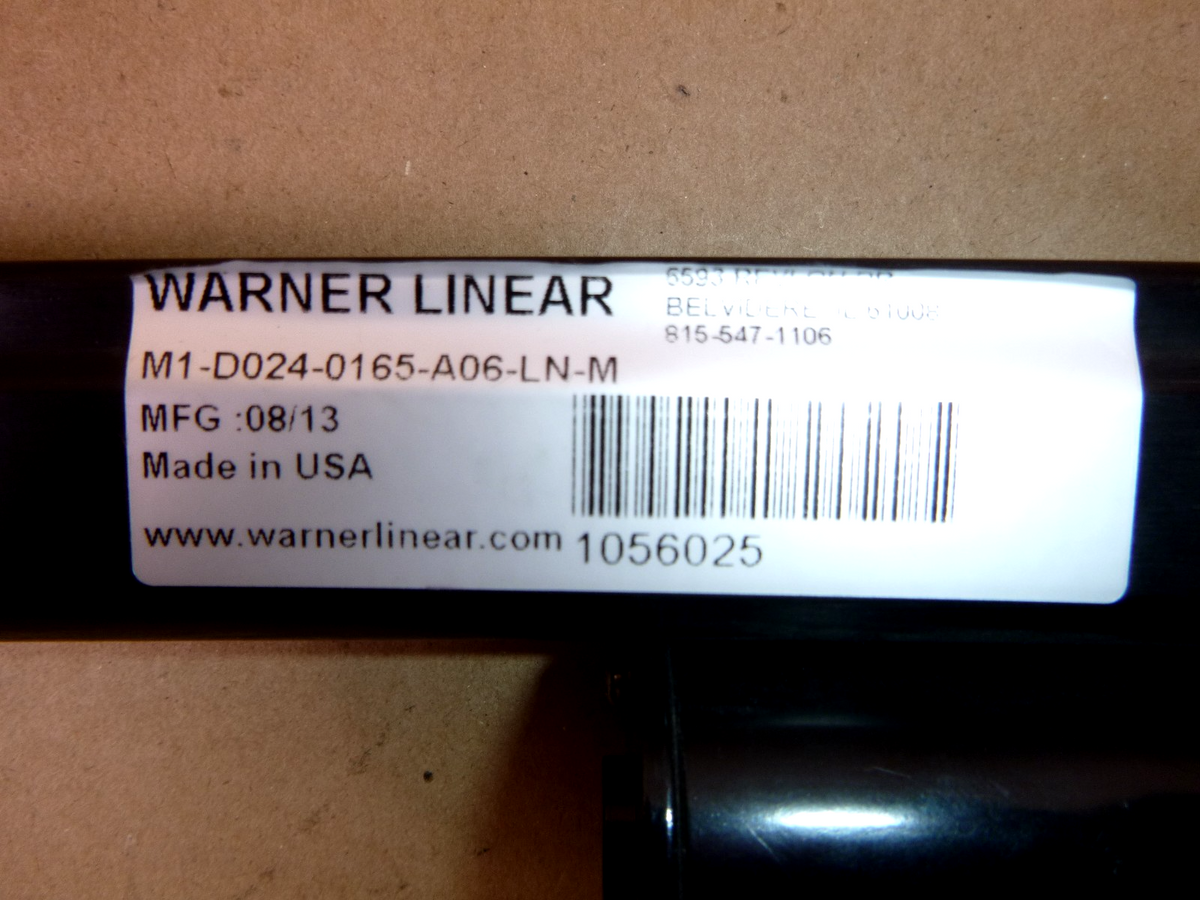M1-D024-0165-A06-LN-M Thompson Warner Linear Actuator, M-Track, 24 Vdc, 165 lbf