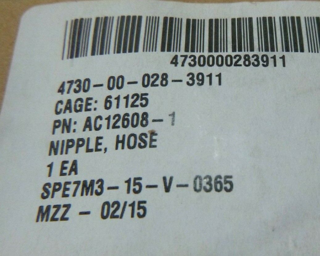 ALFA LAVAL AC12608-1 3N111PC1714 HOSE NIPPLE , 4730-00-028-3911 | Industrial MRO Replacement Parts, Manufacturing Machine Parts & Components, Heavy Equipment Parts Supplier