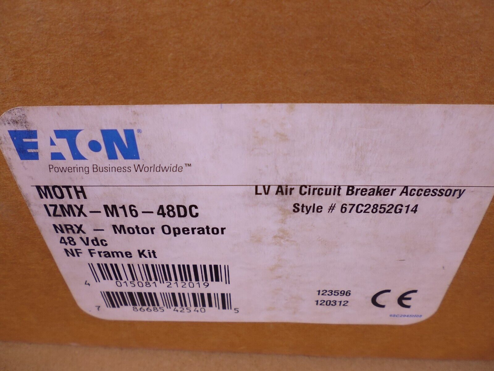 Eaton IZMX-M16-48DC LV Air Circuit Breaker NRX Motor Operator 48VDC NF Frame Kit | Electrical MRO Replacement Parts & Components and Commercial Electrical Supplies Company