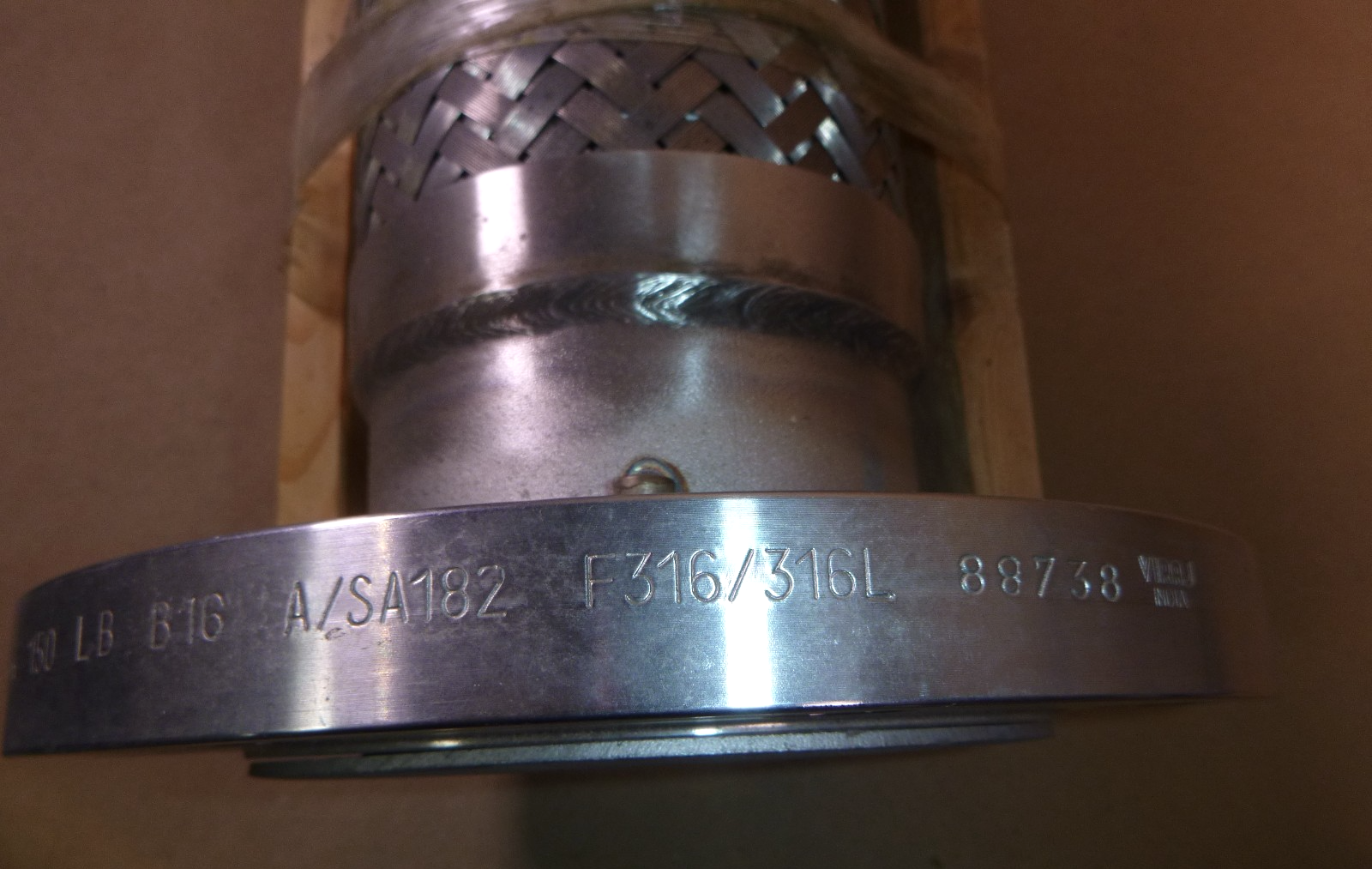 4" x 28" Stainless Steel Expanion Joint Flexible Hose W/ 316L Flanges 150 LB