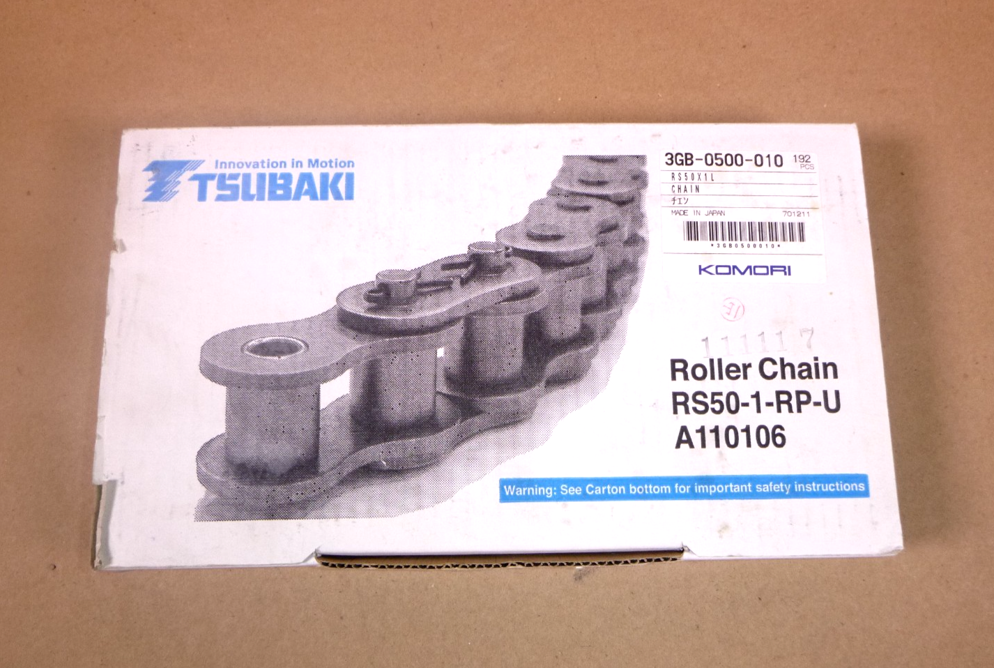 TSUBAKI RS50-2-RP-U Riveted Roller Chain 10&