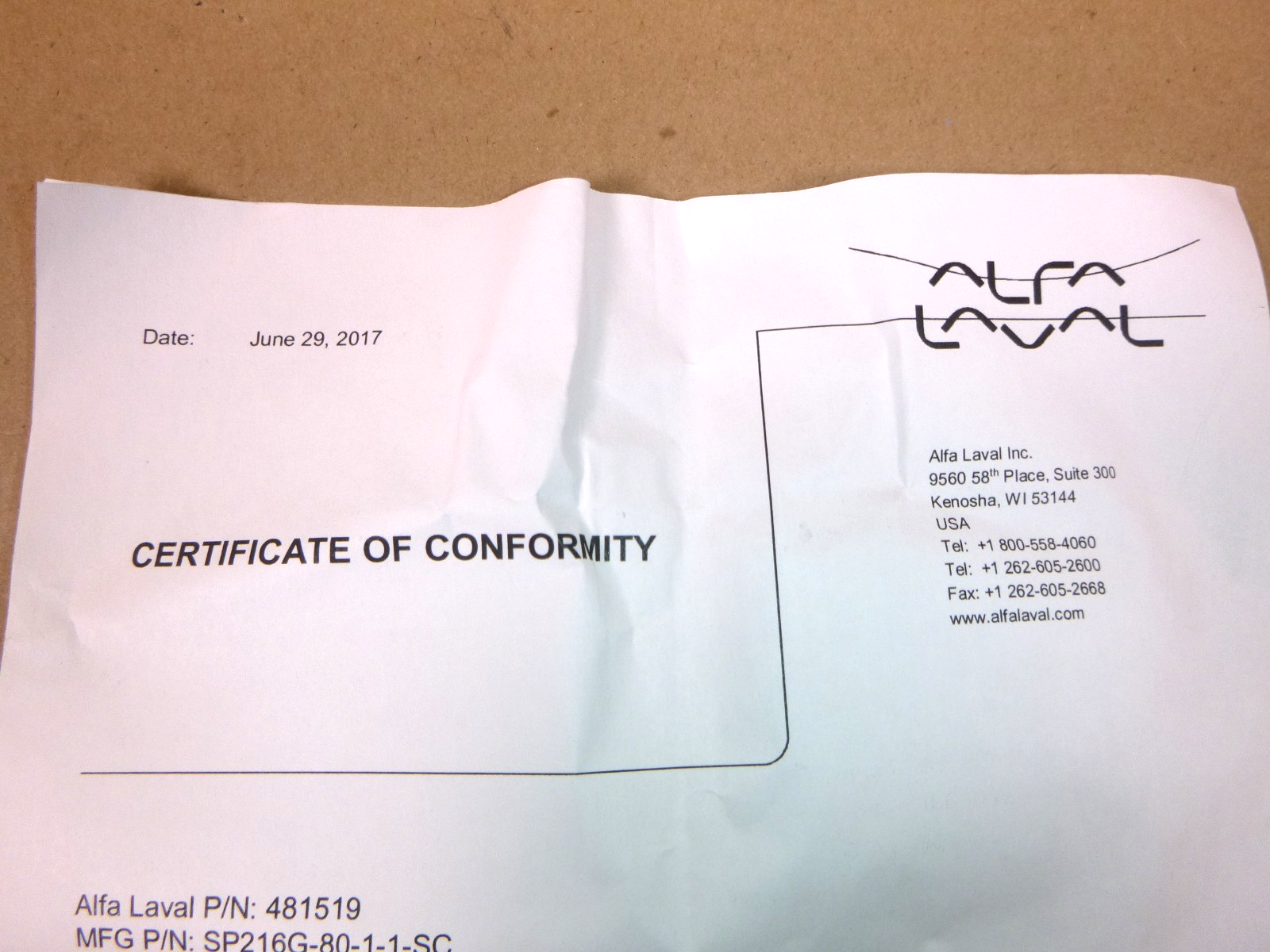 481519 Alfa Laval OEM Seal Seat, Silicone Carbide W/ Certificate ( 2 Pc. Lot) | Industrial MRO Replacement Parts, Manufacturing Machine Parts & Components, Heavy Equipment Parts Supplier