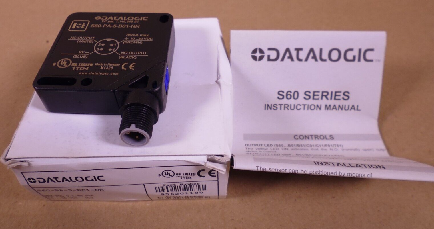 Datalogic S60-PA-5-B01-NN Photoelectric Sensor S60 Series 8m , 10-30VDC | Electrical MRO Replacement Parts & Components and Commercial Electrical Supplies Company