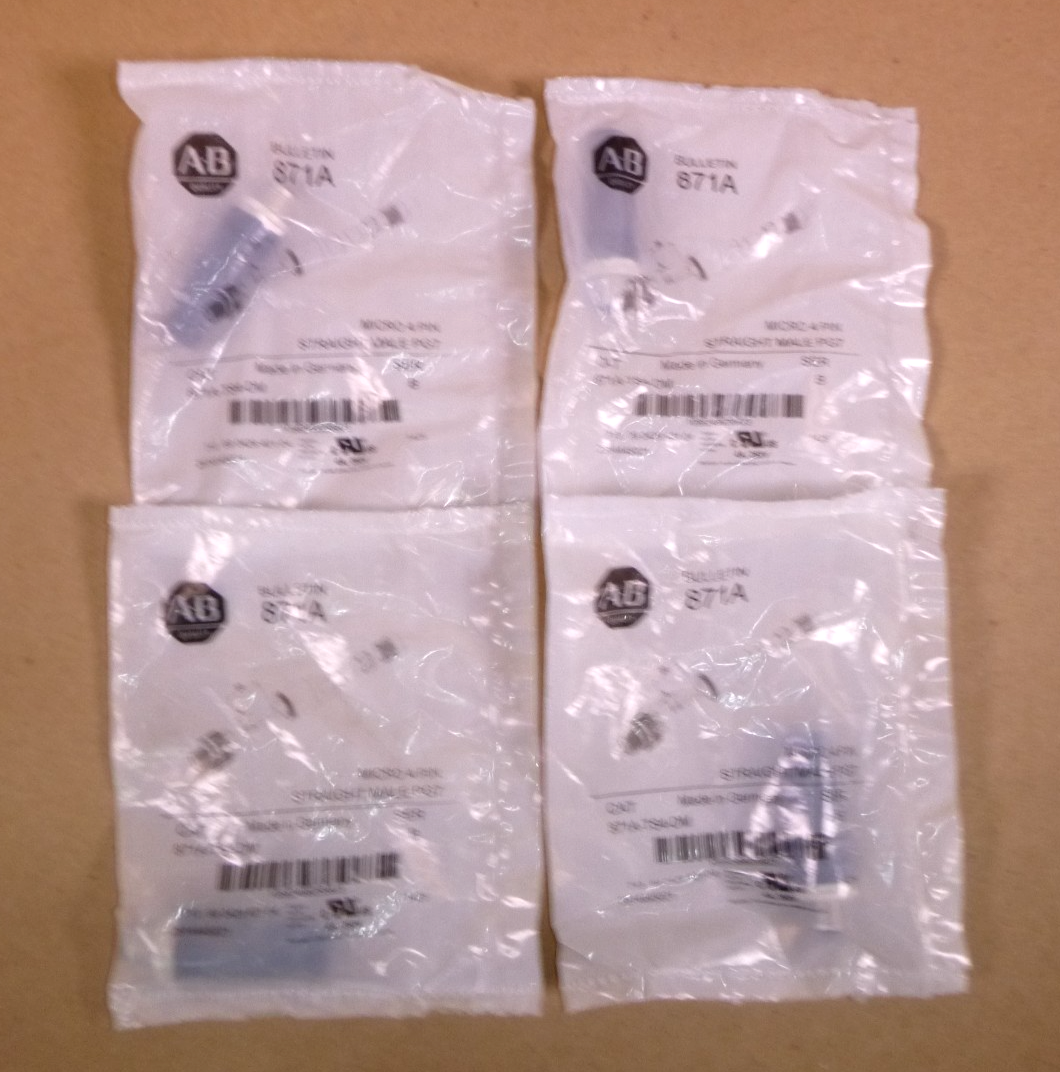 871A-TS4-DM Allen Bradley MICRO 4-PIN Straight Male Connector (Lot of 4) NEW