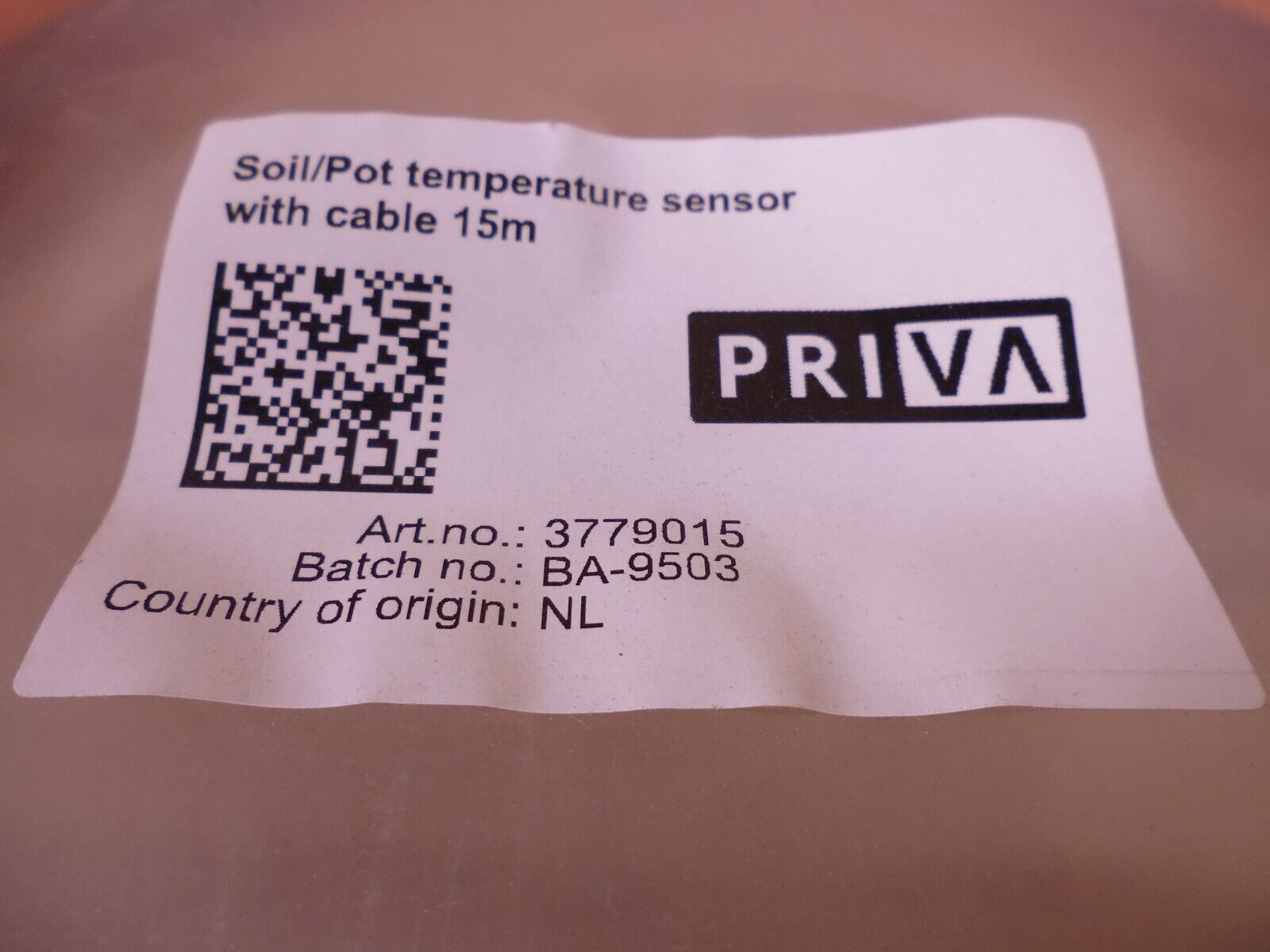 Priva 3779015 Soil/Pot Temperature Sensor With Cable 15M | Industrial MRO Replacement Parts, Manufacturing Machine Parts & Components, Heavy Equipment Parts Supplier
