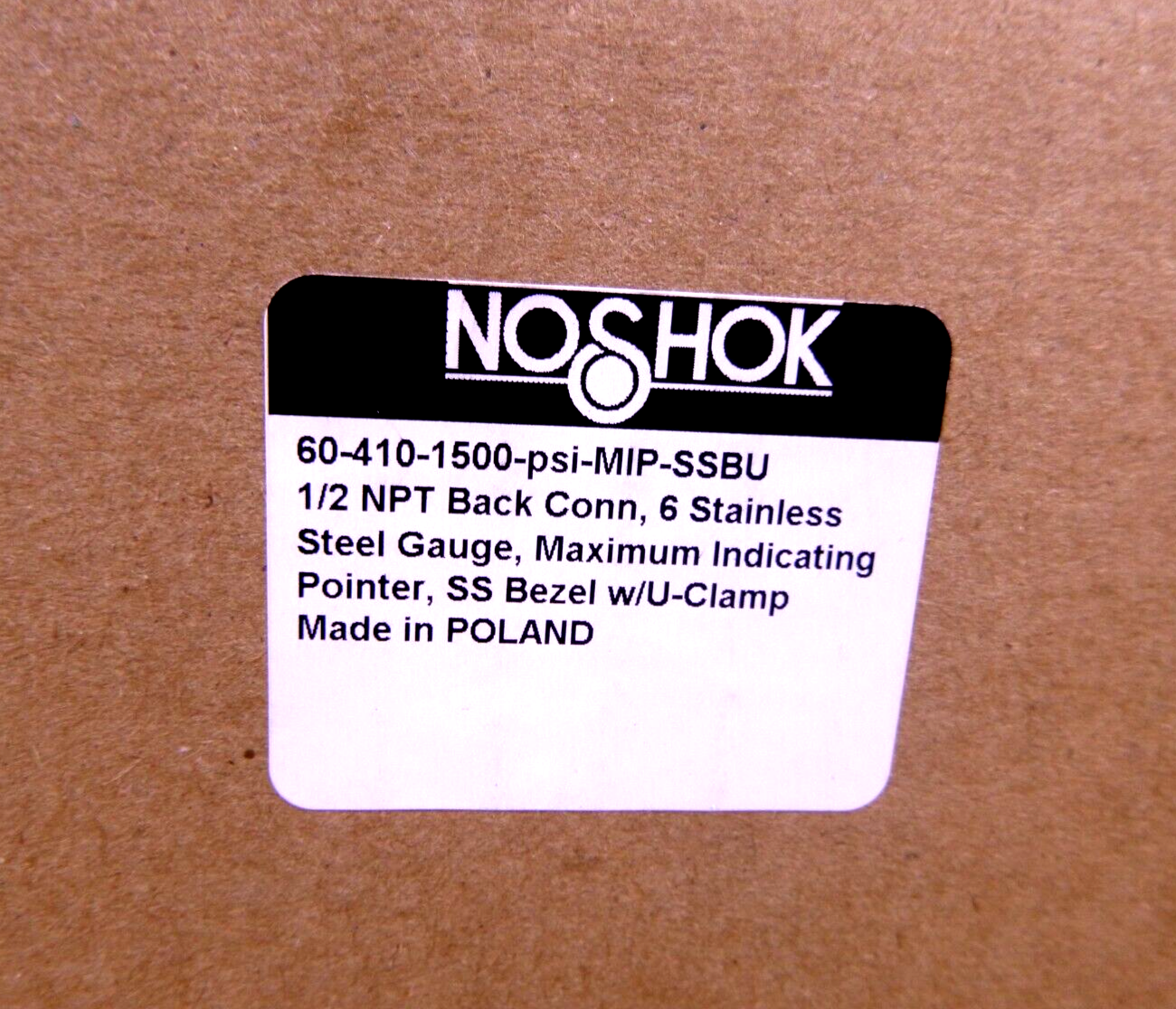 6" NOSHOK 60-410-1500-psi MIP-SSBU Pressure Gauge 1/2" NPT, 304 SS W/ POINTER | Industrial MRO Replacement Parts, Manufacturing Machine Parts & Components, Heavy Equipment Parts Supplier