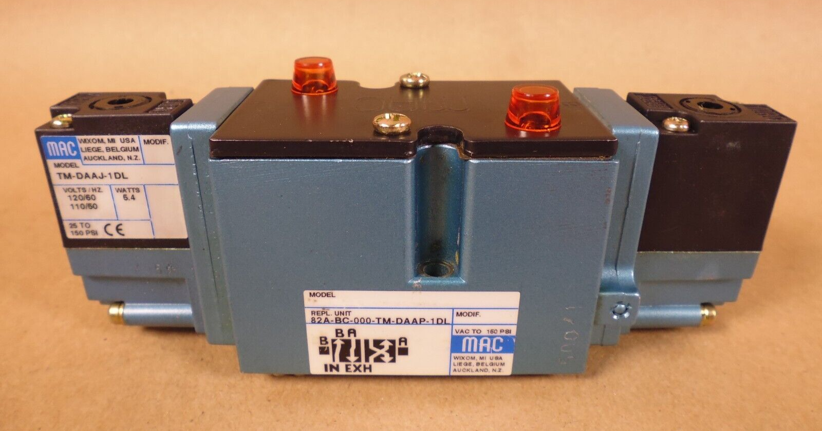 MAC, 82A-BC-000-TM-DAAP-1DL Solenoid Valve, w/ TM-DAAJ-1DL | Industrial MRO Replacement Parts, Manufacturing Machine Parts & Components, Heavy Equipment Parts Supplier