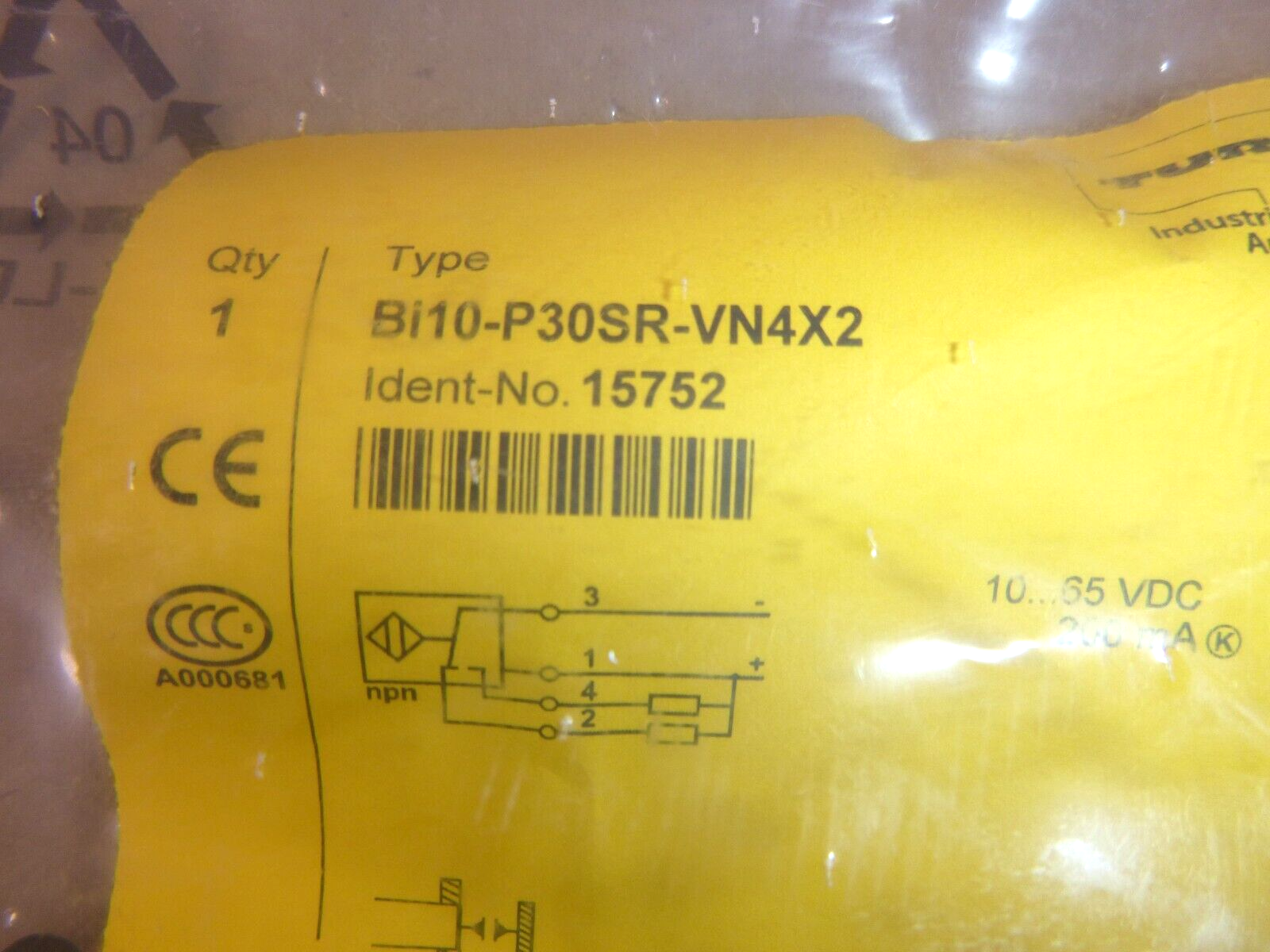 New Turck Bi10-P30SR-VN4X2 Inductive Sensor Ident