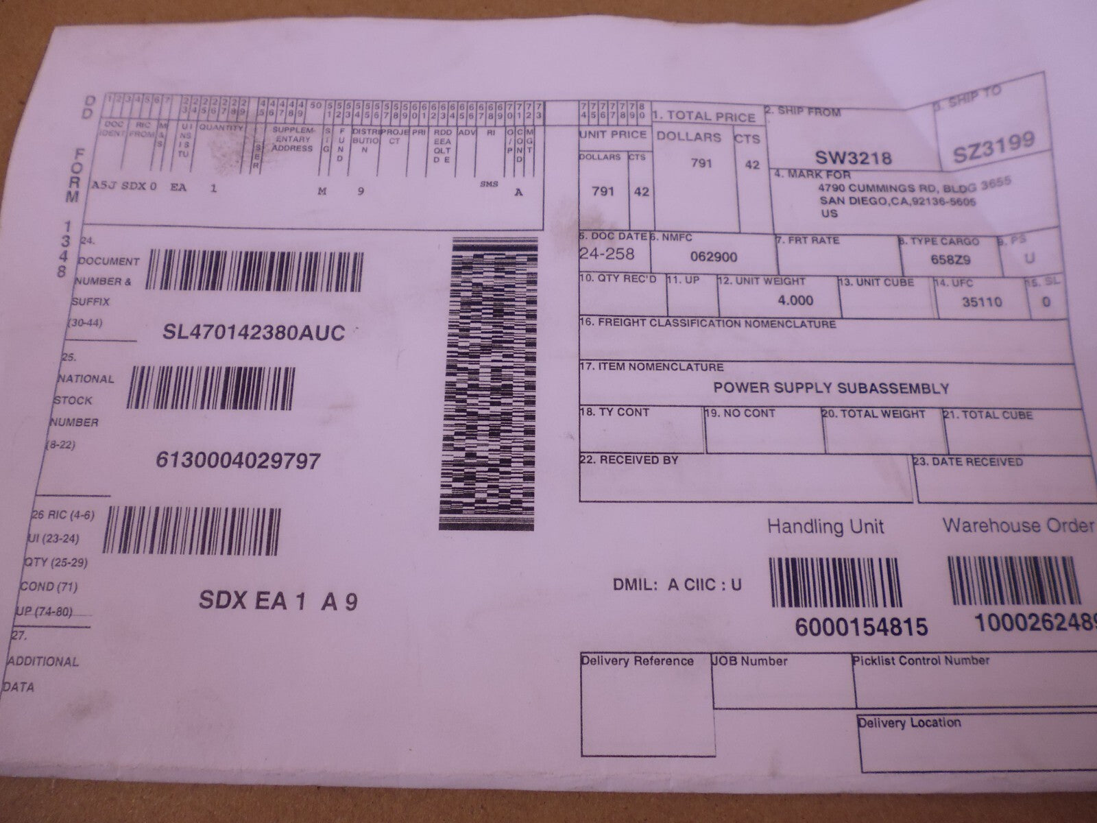 Unisys 2326404 Power Supply Assembly , 6130-00-402-9797 | Industrial MRO Replacement Parts, Manufacturing Machine Parts & Components, Heavy Equipment Parts Supplier