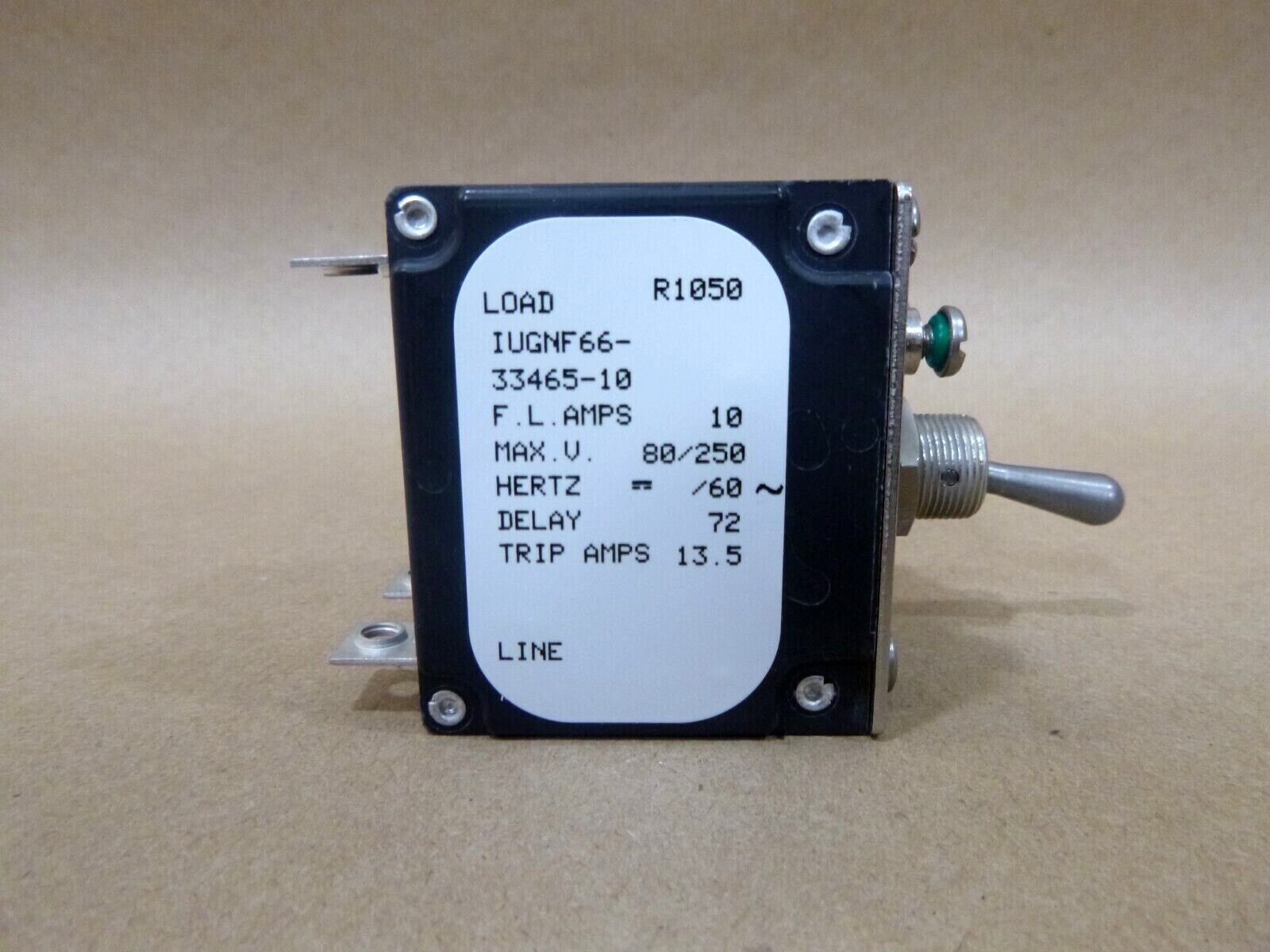 Airpax IUGNF66-33465-10 Magnetic Hydraulic Delay Circuit Breaker 10 Amp 2 Pole | Electrical MRO Replacement Parts & Components and Commercial Electrical Supplies Company