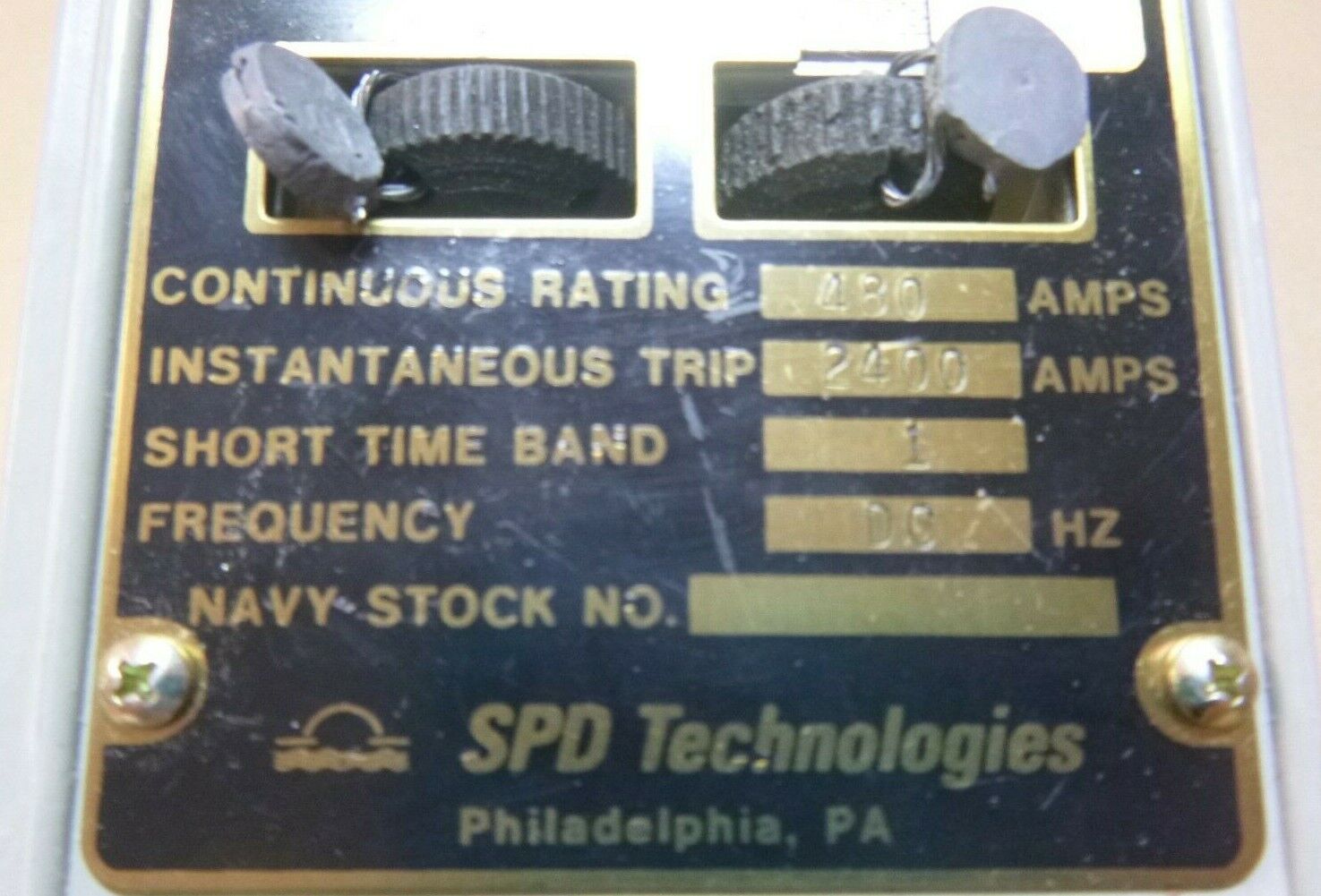 SPD TECHNOLOGIES ACB901R 480 AMP CIRCUIT BREAKER TRIPPER , 5925-01-200-2714 | Electrical MRO Replacement Parts & Components and Commercial Electrical Supplies Company