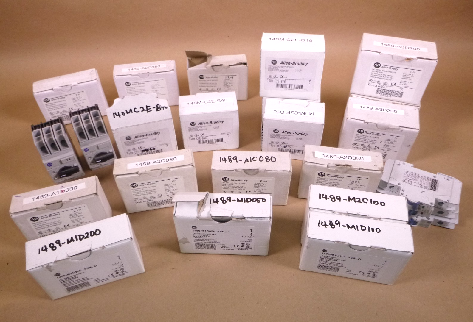 (Lot of 31) Allen Bradley 1489 & 140M Circuit Breakers (New Old Stock)