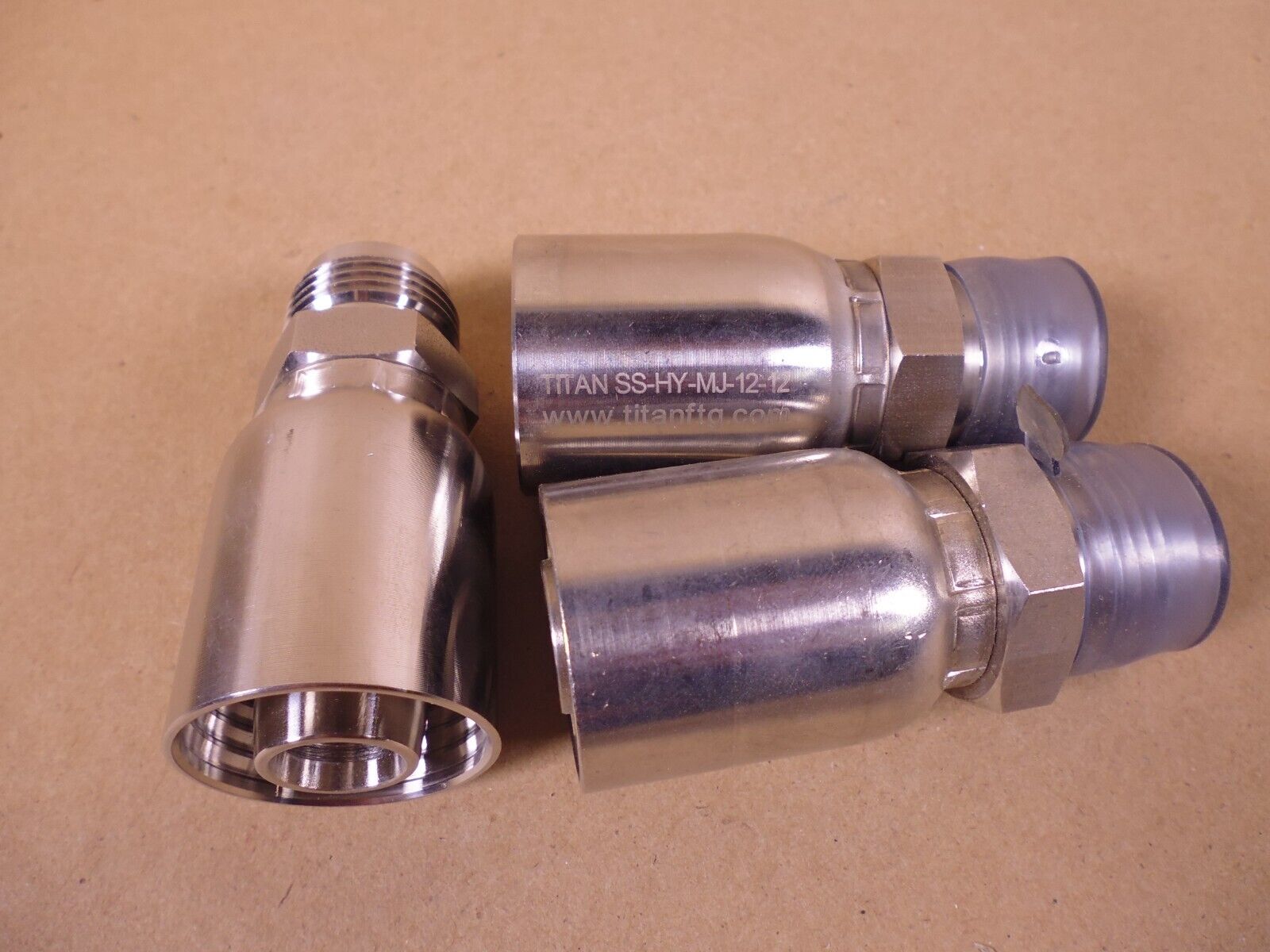 3x Titan SS-HY-MJ-12-12 316 Stainless Steel Hose Fitting 3/4" x 3/4" JIC | Industrial Replacement Nuts & Bolts Distributor and Machinery Screws & Fasteners Supply