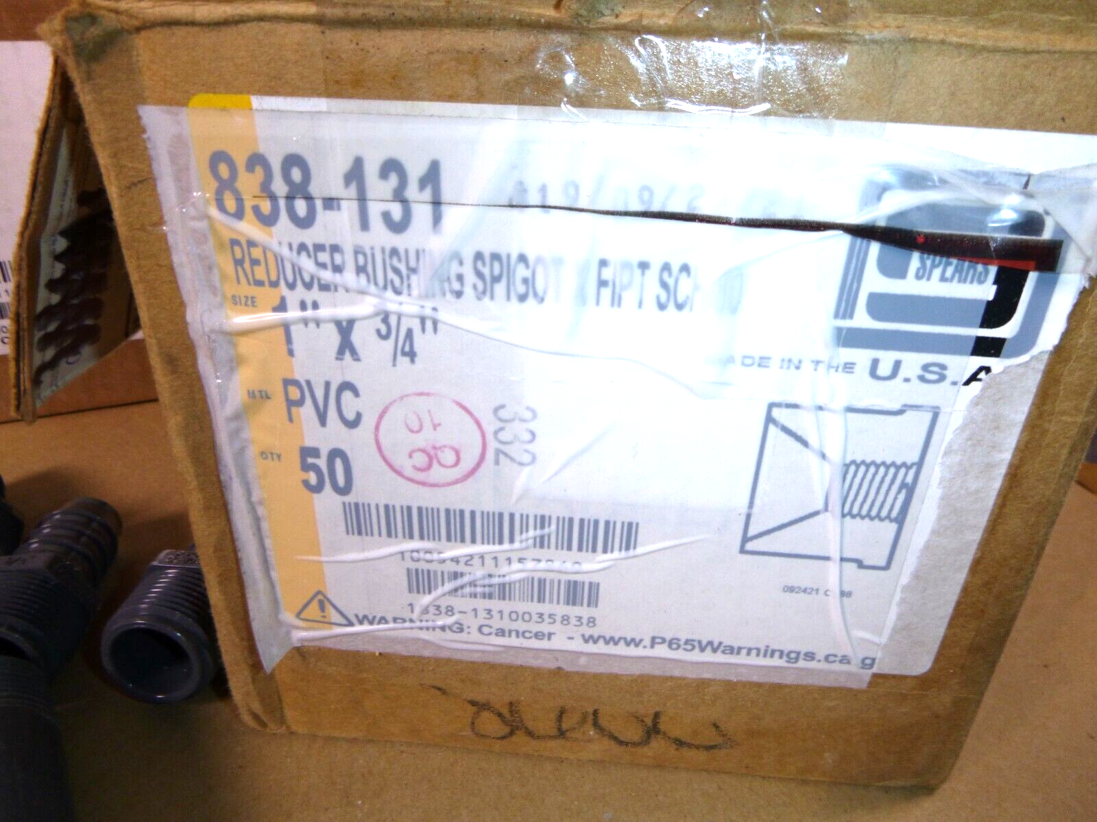 (Lot of 122) Spears 3/4" SCD 80 PVC Socket Couplings, Unions, Elbows, TEE&