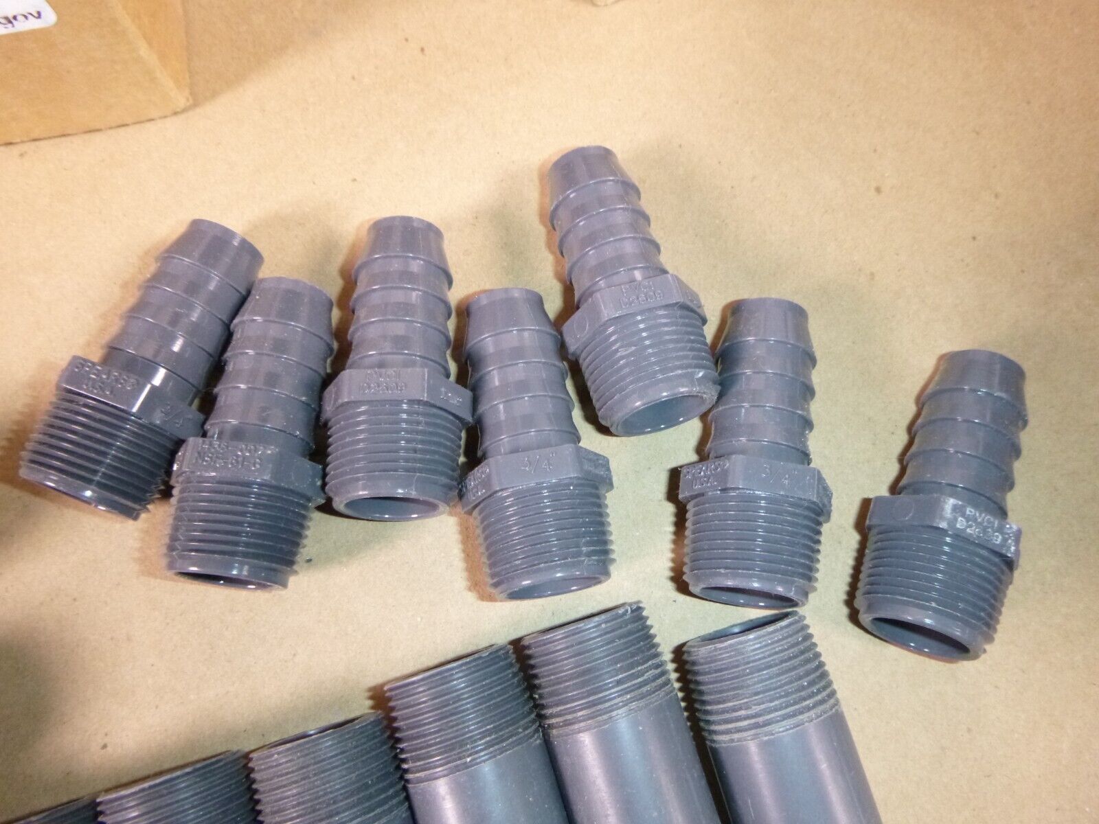 (Lot of 122) Spears 3/4" SCD 80 PVC Socket Couplings, Unions, Elbows, TEE&