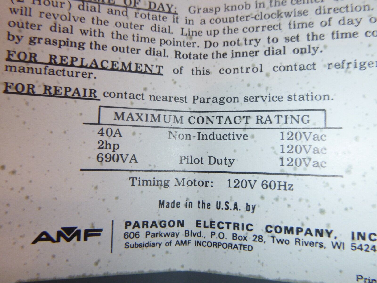 New Paragon 8045-00 Defrost Control Commercial Refrigeration Timer 120V 2Hp 40A | Electrical MRO Replacement Parts & Components and Commercial Electrical Supplies Company