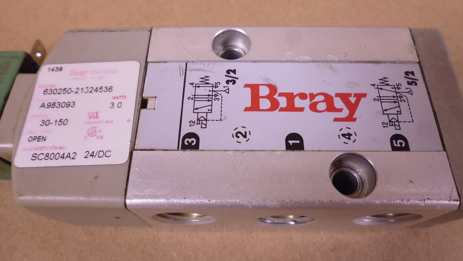 BRAY 630250-21524536 / 63025021524536 24V Solenoid Valve | Industrial MRO Replacement Parts, Manufacturing Machine Parts & Components, Heavy Equipment Parts Supplier