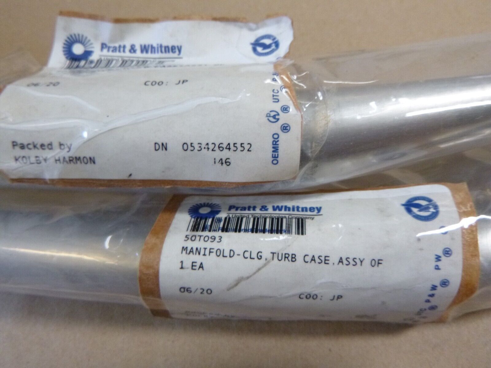 (QTY 2) PRATT & WHITNEY 50T093 CLG FLUID COOLER MANIFOLD , 2935-01-649-2393 | Industrial MRO Replacement Parts, Manufacturing Machine Parts & Components, Heavy Equipment Parts Supplier