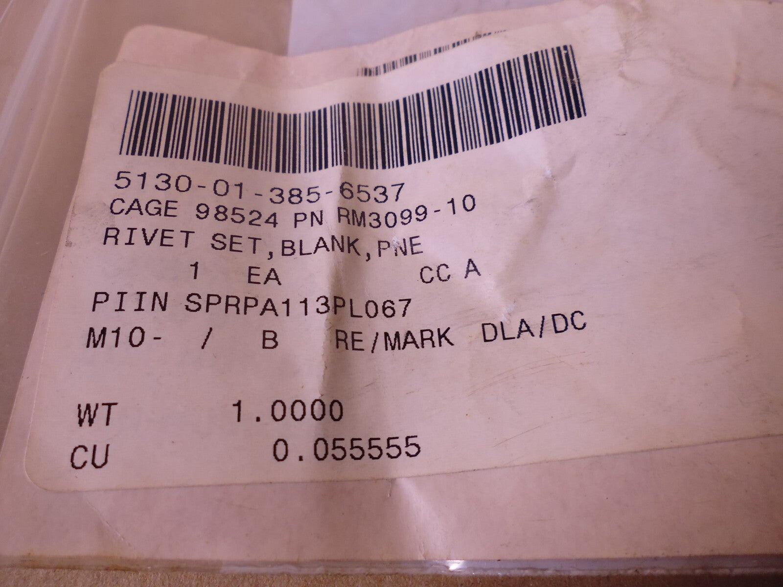 Monogram RM3099-10 Pneumatic Tool Blank Rivet , 5130-01-385-6537 | Industrial MRO Tools and Replacement Industrial Equipment Components
