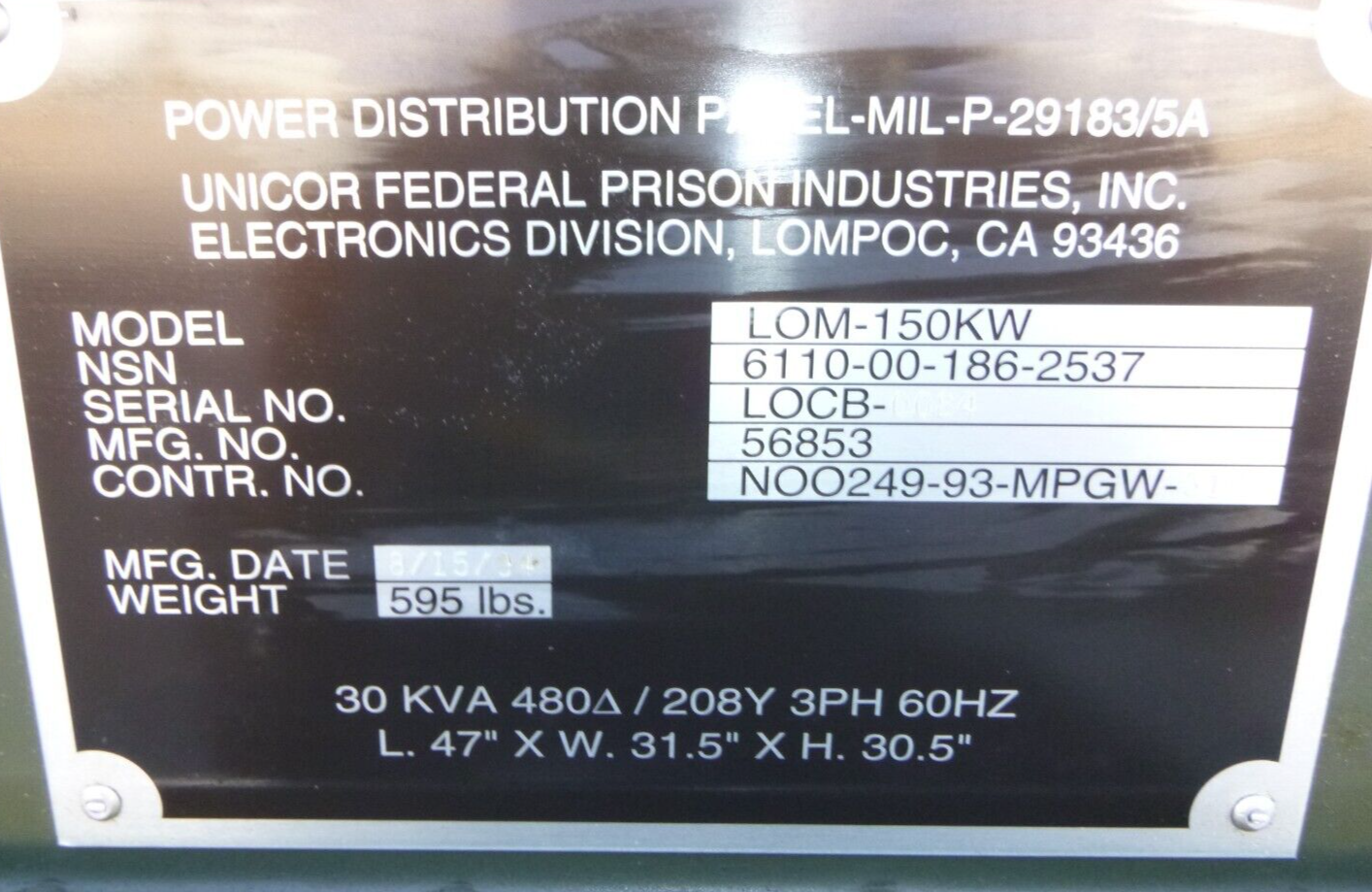 150KW Portable Power Distribution Panel 30 KVA Spider Box 225 Max Output 3 & 1Ph | Electrical MRO Replacement Parts & Components and Commercial Electrical Supplies Company