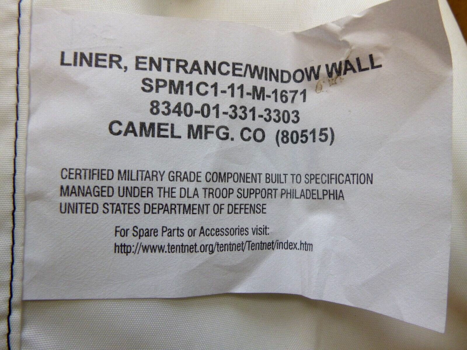 USGI New Military Command Post Tent Entrance Way Window Wall Liner 5-4-6354 | Replacement Truck Parts, Trailer Accessories, Automobile Supplies, Car Parts & Accessories