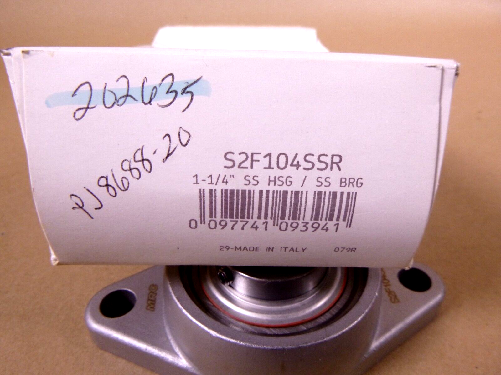 MRC S2F104SSR Cast Stainless Steel Washdown Two-Bolt Flange Bearing 1-1/4" Bore | Industrial MRO Replacement Parts, Manufacturing Machine Parts & Components, Heavy Equipment Parts Supplier