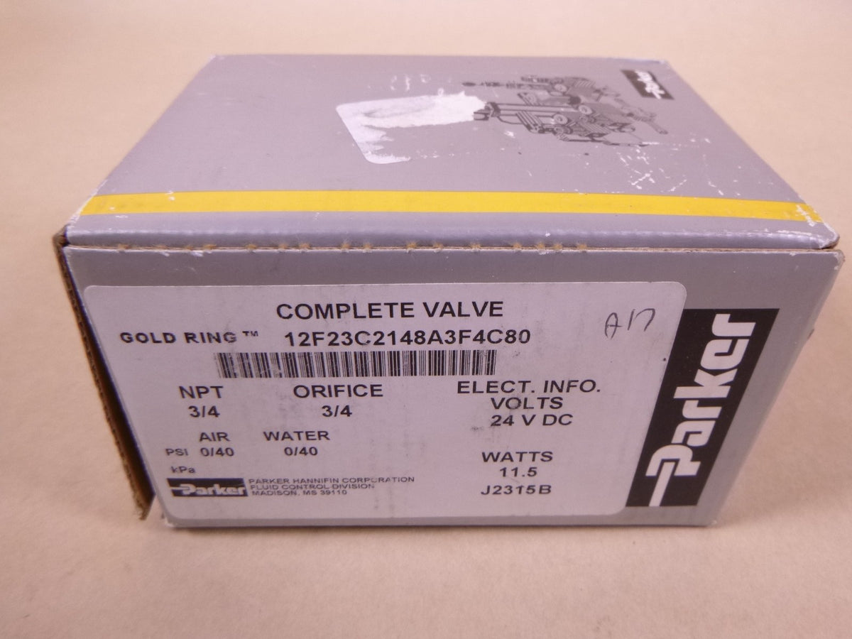 Parker Gold Ring 2-Way 24V 3/4" Normally Closed Brass Solenoid Valve 11.5W | Industrial MRO Replacement Parts, Manufacturing Machine Parts & Components, Heavy Equipment Parts Supplier