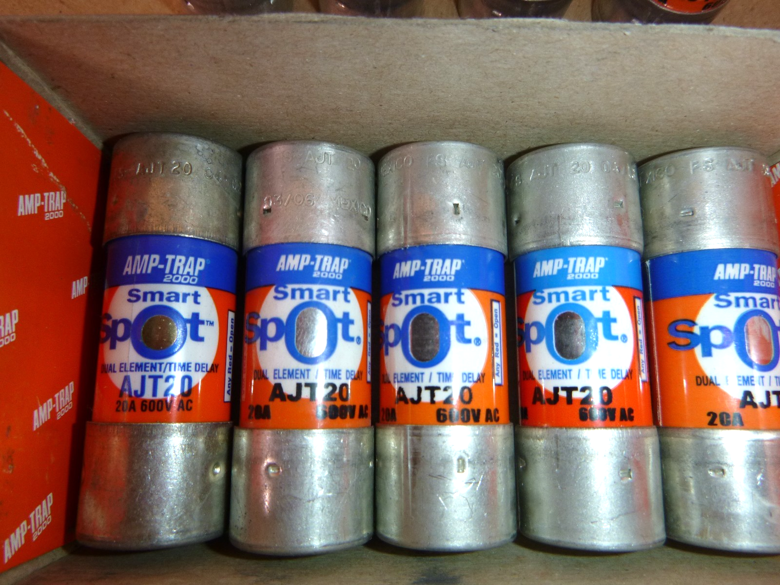 AJT20 Shawmut 20A 600V Class J Time Delay Fuse W/ SmartSpot Indicator (Lot of 9)