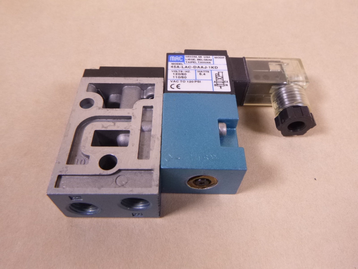 MAC 45A-LAC-DAAJ-1KD Solenoid Valve 120 PSI 110/120 V 50/60HZ 1/8" NPT | Industrial MRO Replacement Parts, Manufacturing Machine Parts & Components, Heavy Equipment Parts Supplier