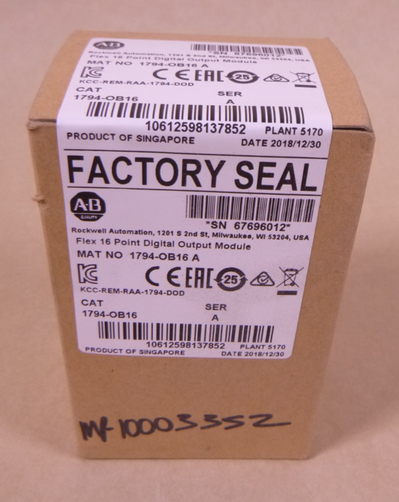 New Sealed Allen Bradley 1794-OB16 SER A Flex 16 Point Digital Output Module AB