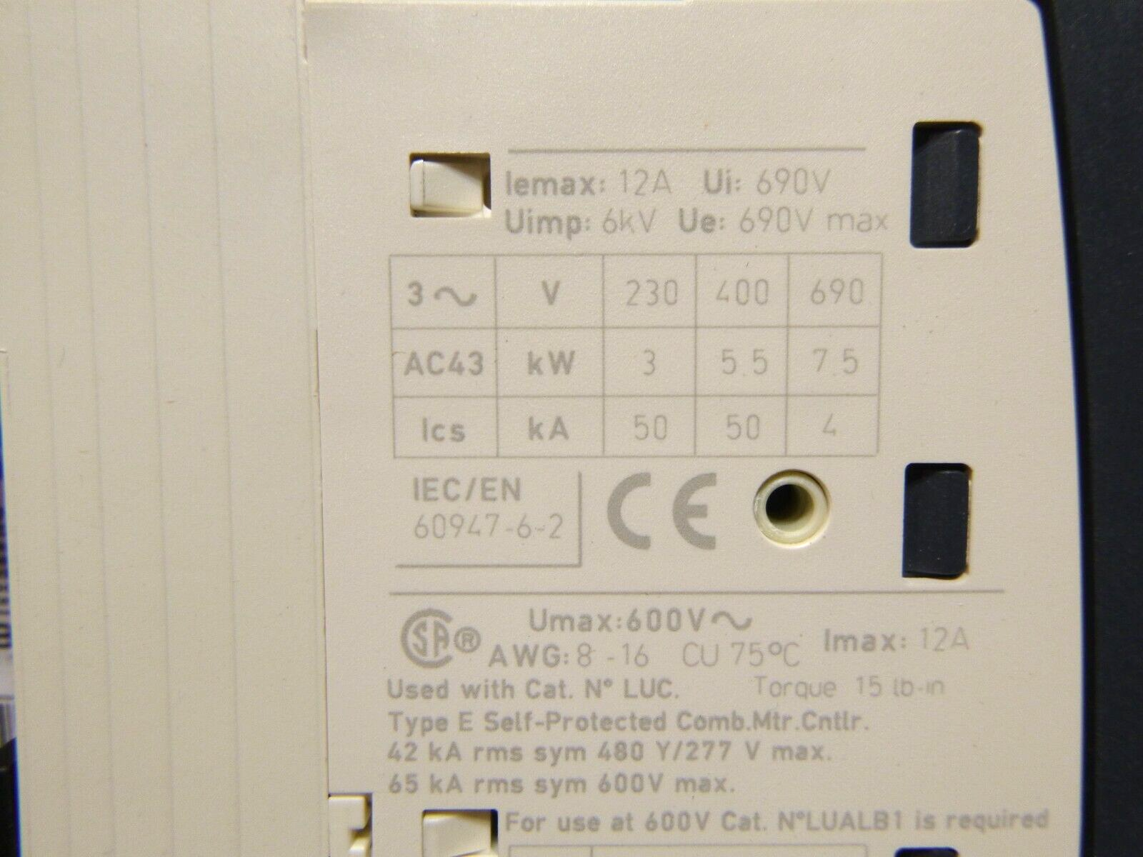LUB12 Non reversing power base, TeSys Ultra W/ LUCA12FU Control Unit 3 Phase | Electrical MRO Replacement Parts & Components and Commercial Electrical Supplies Company
