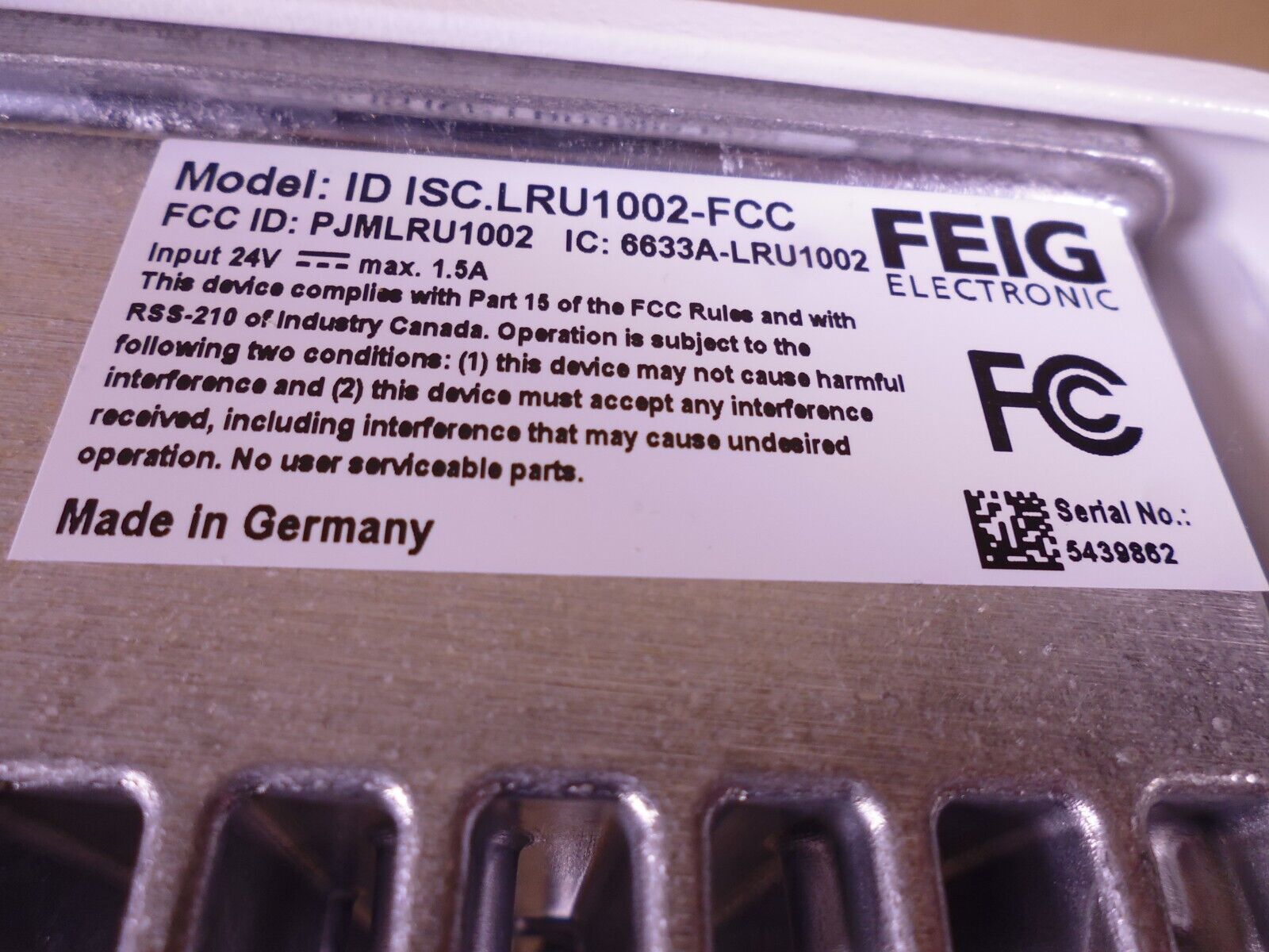 Feig ID ISC.LRU1002-FCC RFID OBID I-scan UHF Long Range Reader 24V ISC.LRU1002 | Electrical MRO Replacement Parts & Components and Commercial Electrical Supplies Company