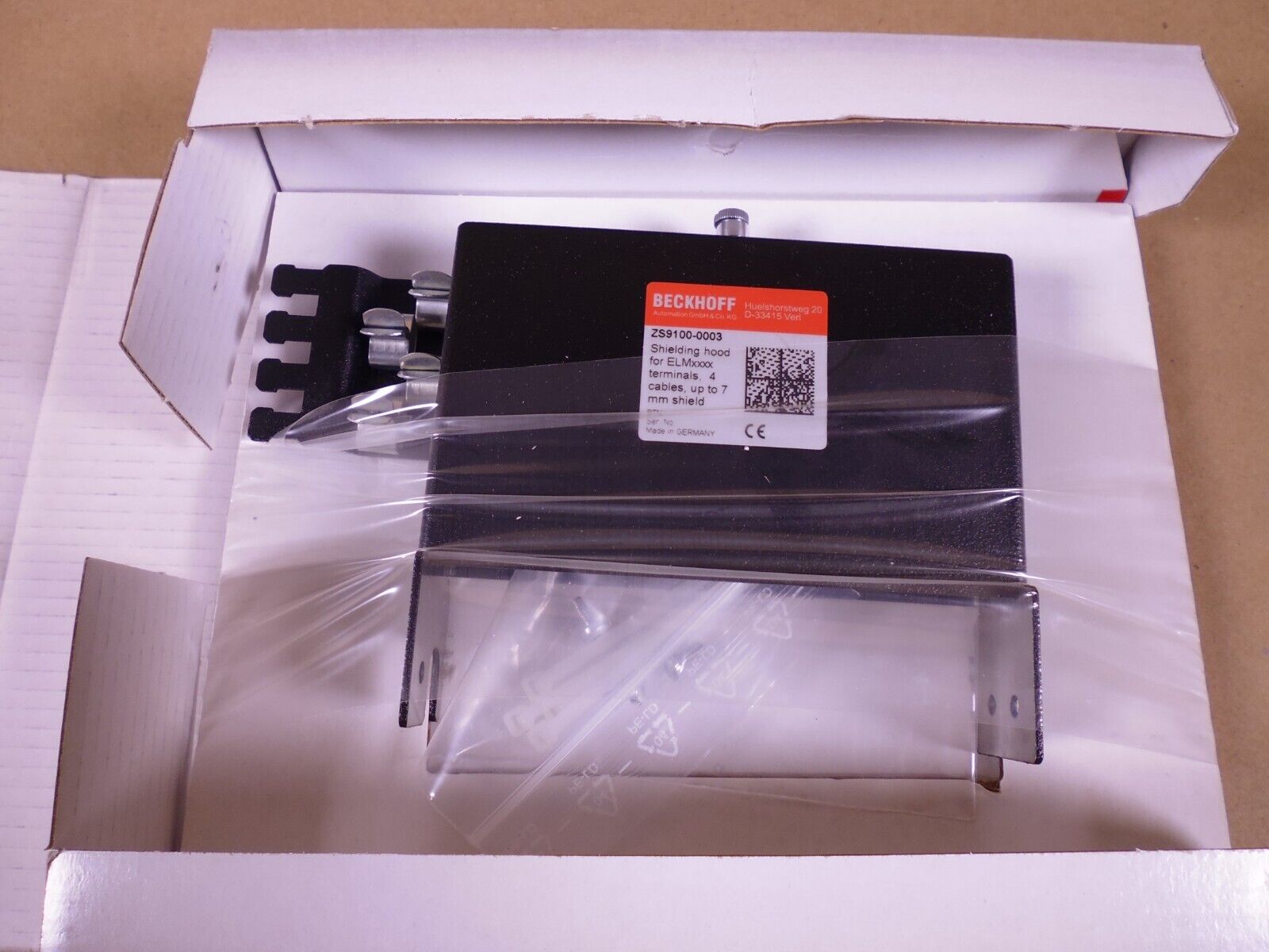 ZS9100-0003 Beckhoff Shielding Hood For ELMxxxx Terminals , 4 Cables, Up To 7mm | Electrical MRO Replacement Parts & Components and Commercial Electrical Supplies Company
