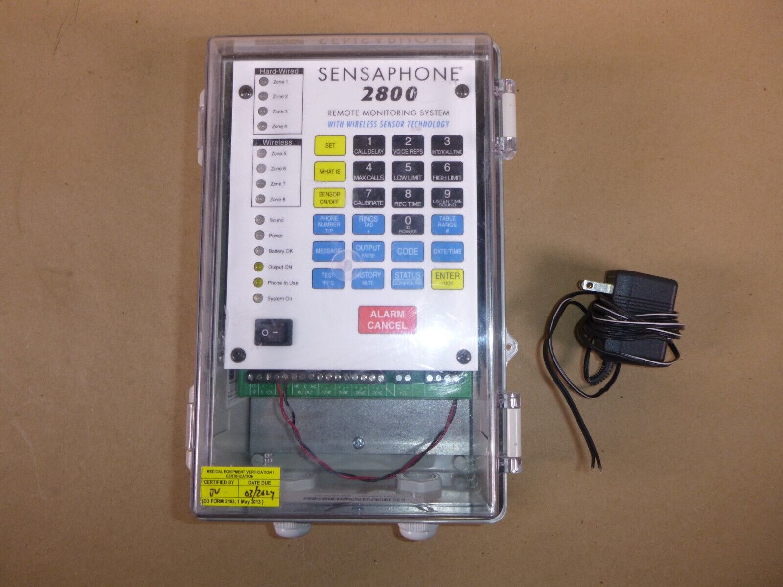 Sensaphone 2800 Remote Monitoring System W/ Enclosure & Power Cord | Industrial MRO Replacement Parts, Manufacturing Machine Parts & Components, Heavy Equipment Parts Supplier