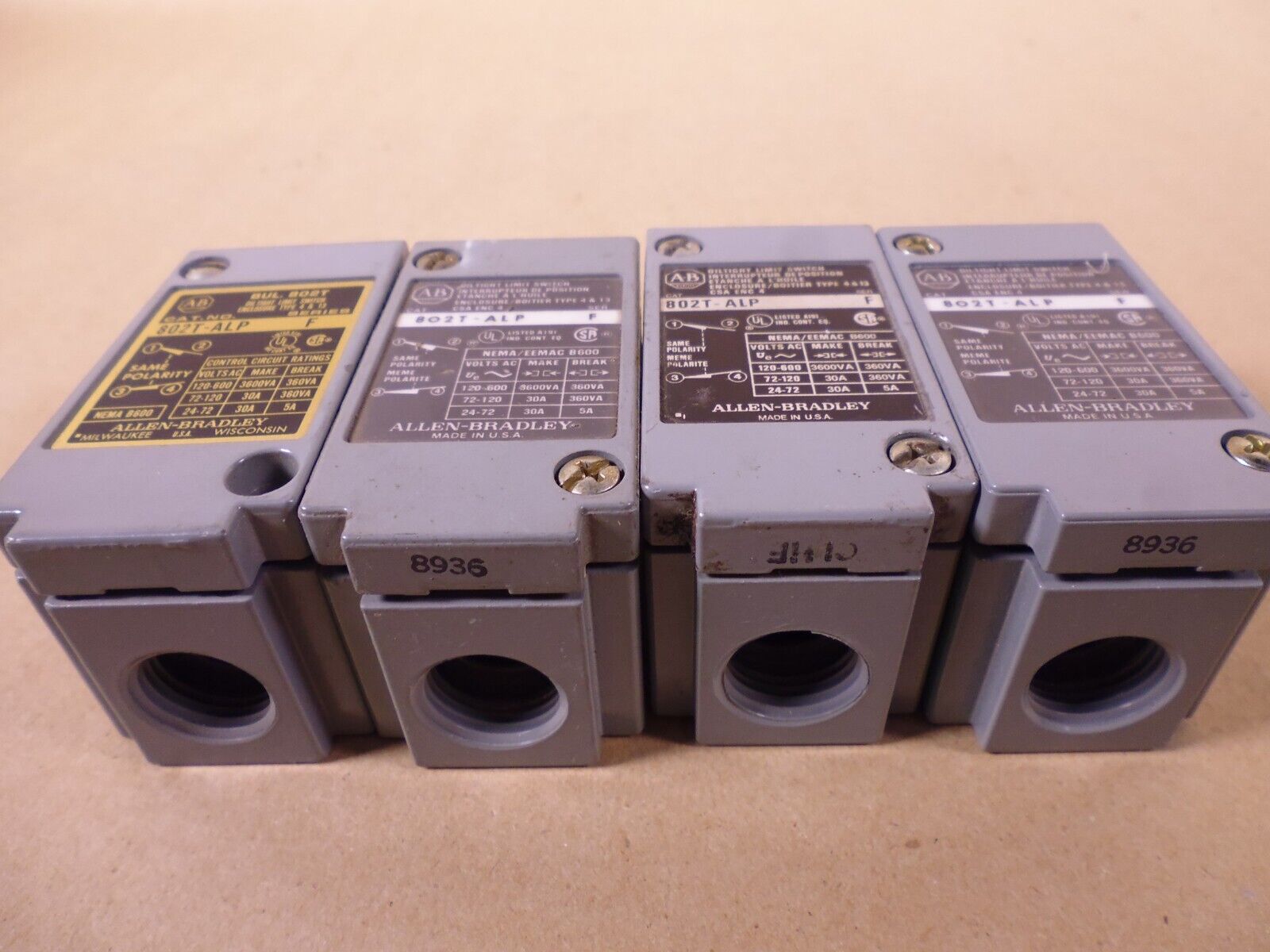 (Lot of 4) AB Allen-Bradley 802T-ALP Oiltight Limit Switch *BODY ONLY* | Industrial MRO Replacement Parts, Manufacturing Machine Parts & Components, Heavy Equipment Parts Supplier