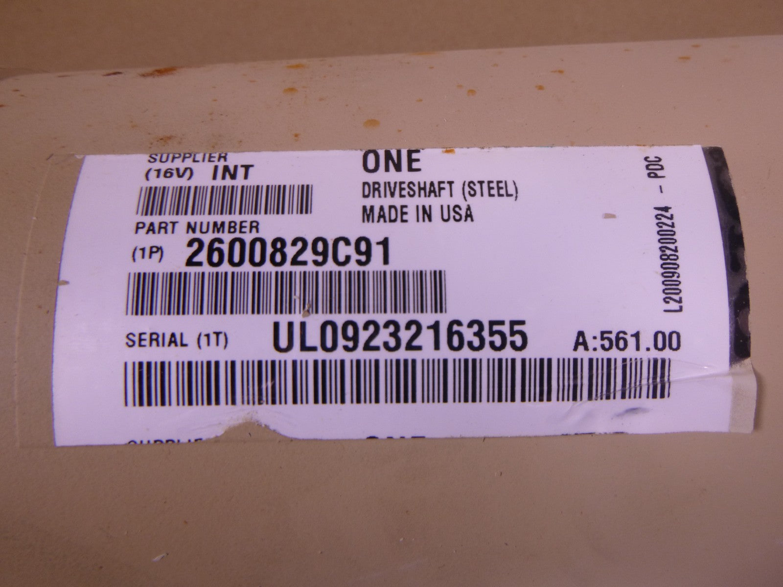 2600829C91 MRAP Maxxpro Dash Propeller Shaft w/ U-Joint , 2520-01-568-5674 | Genuine FMTV Replacement Parts, LMTV Parts For Sale and Military Surplus Medium Tactical Vehicle Parts & Components