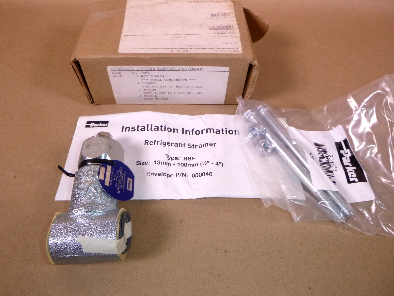 106422 PARKER 1/2" RSF STRAINER W/ 301628 GASKETS 201576 BOLT PACKAGE PIPE PLUG | Industrial MRO Replacement Parts, Manufacturing Machine Parts & Components, Heavy Equipment Parts Supplier