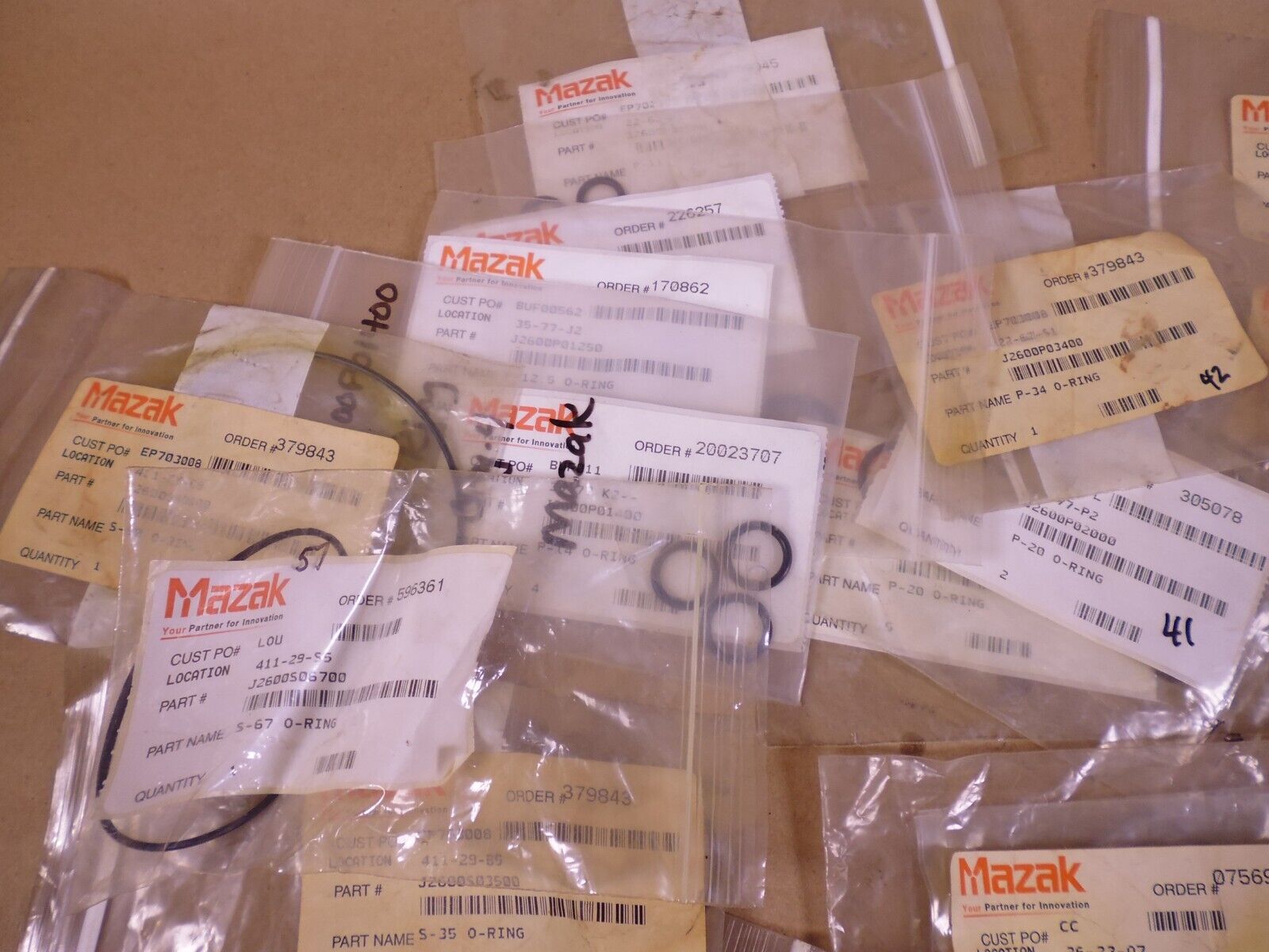 HUGE LOT! OEM MAZAK J2600P J2600S J2600H J2600G O-RING SET P-20 P-21 P-22 | Industrial MRO Replacement Parts, Manufacturing Machine Parts & Components, Heavy Equipment Parts Supplier